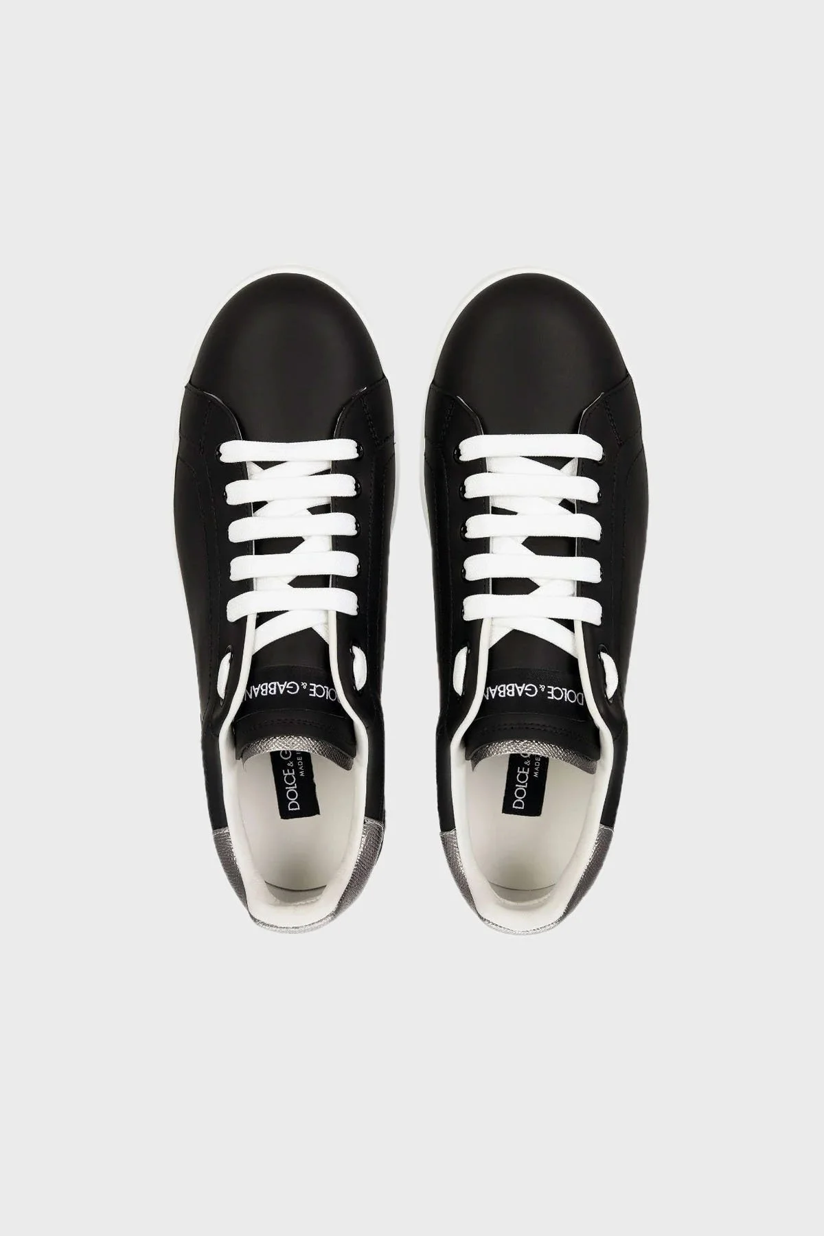 Dolce & Gabbana Logolu Hakiki Deri Sneaker Erkek Ayakkabı CS2216 AH527 8B979 SİYAH - 4