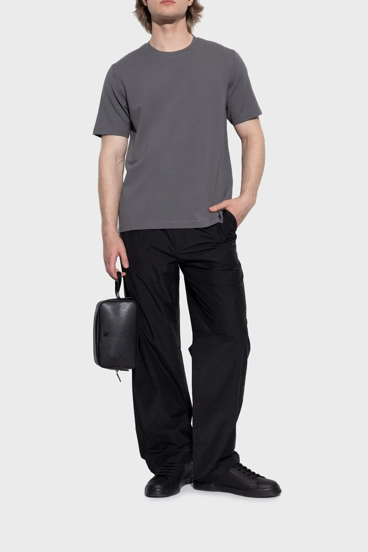 Dolce & Gabbana Logolu Hakiki Deri Sneaker Erkek Ayakkabı CS2332 A1065 80999 SİYAH - 3