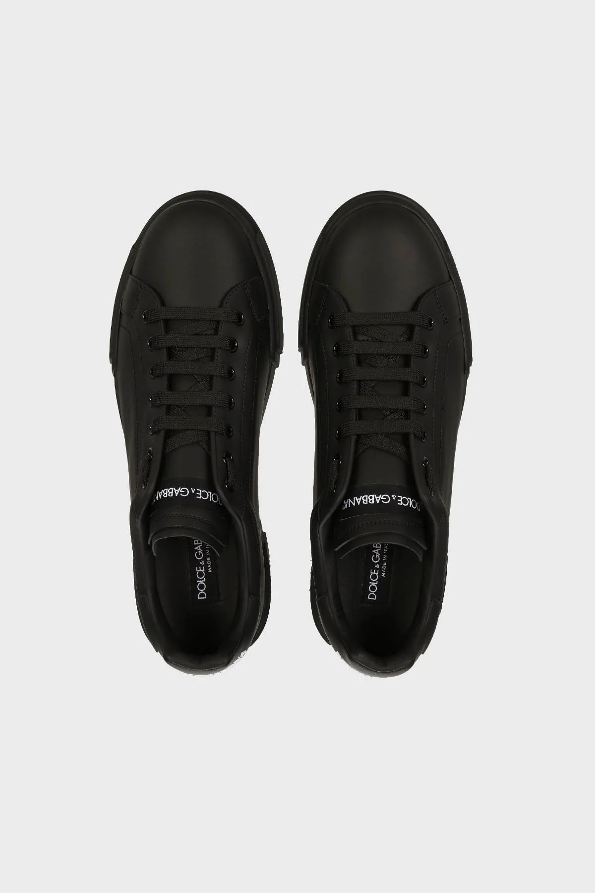 Dolce & Gabbana Logolu Hakiki Deri Sneaker Erkek Ayakkabı CS2332 AA335 8B956 SİYAH - 8