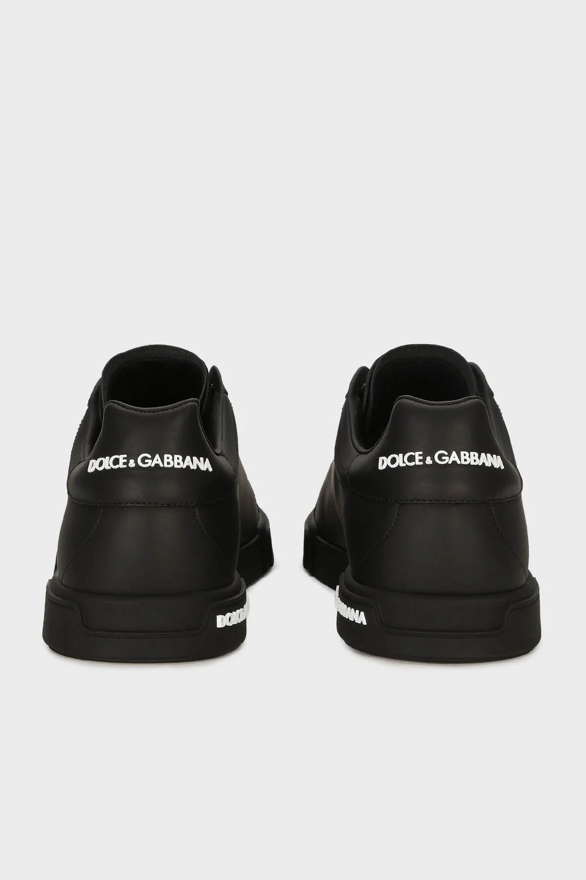 Dolce & Gabbana Logolu Hakiki Deri Sneaker Erkek Ayakkabı CS2332 AA335 8B956 SİYAH - 9