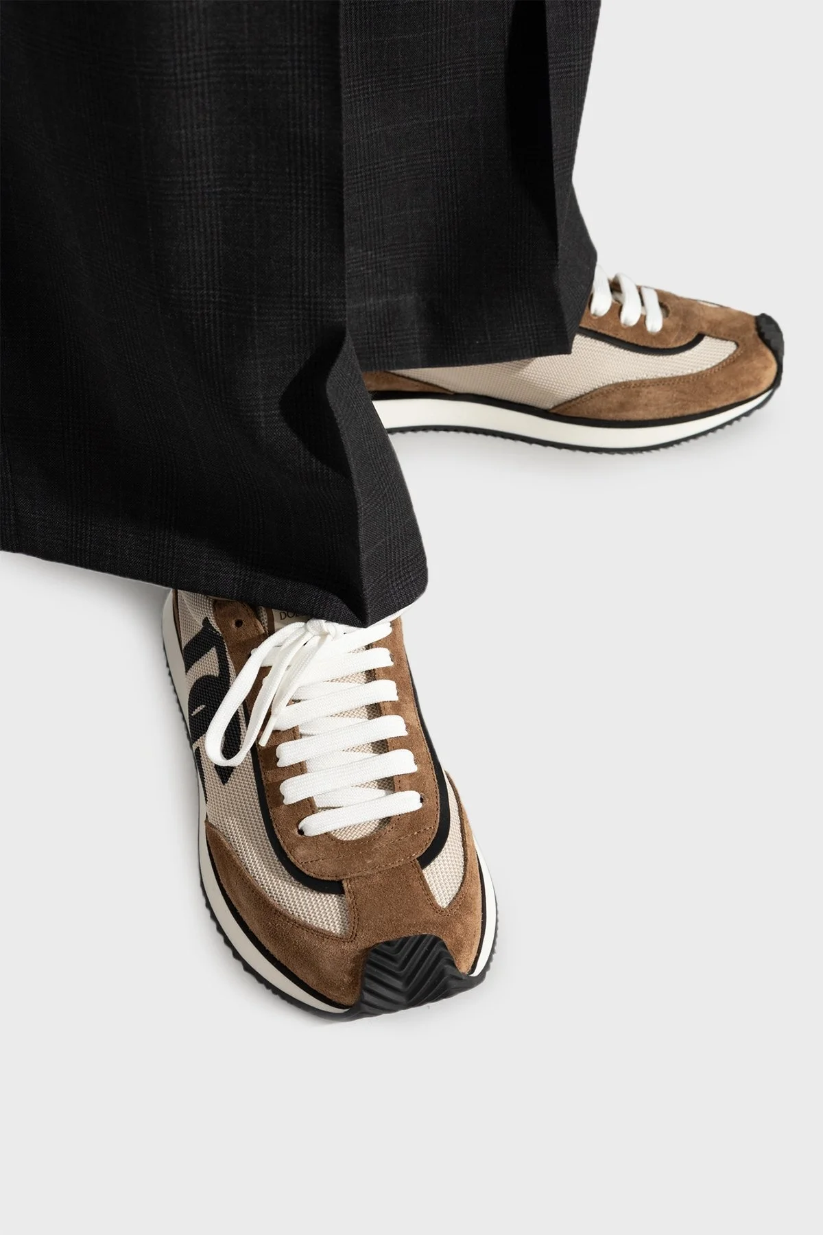 Dolce & Gabbana Logolu Sneaker Erkek Ayakkabı CS2288 A3D24 89651 KAHVE-BEJ - 2