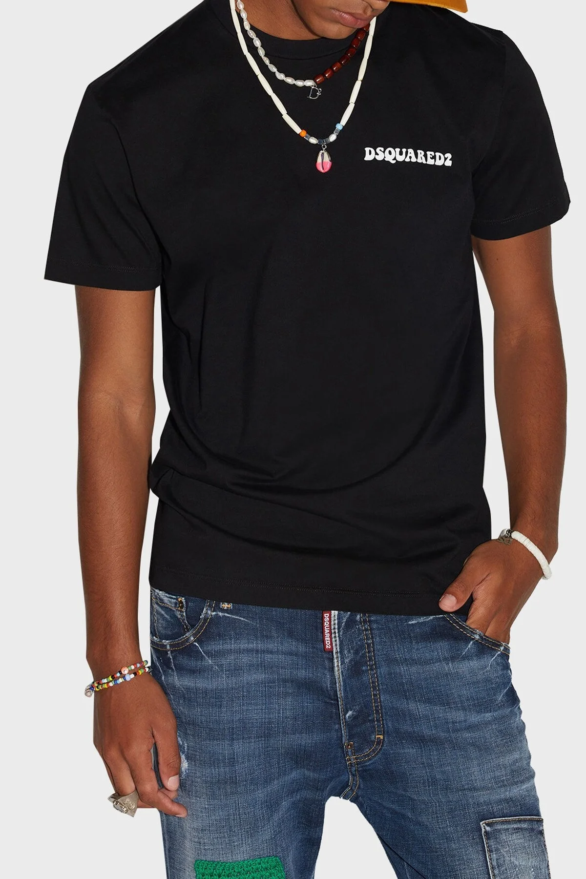 Dsquared2 % 100 Pamuk Regular Fit Bisiklet Yaka Erkek T Shirt S71GD1245 S23009 900 SİYAH - 4