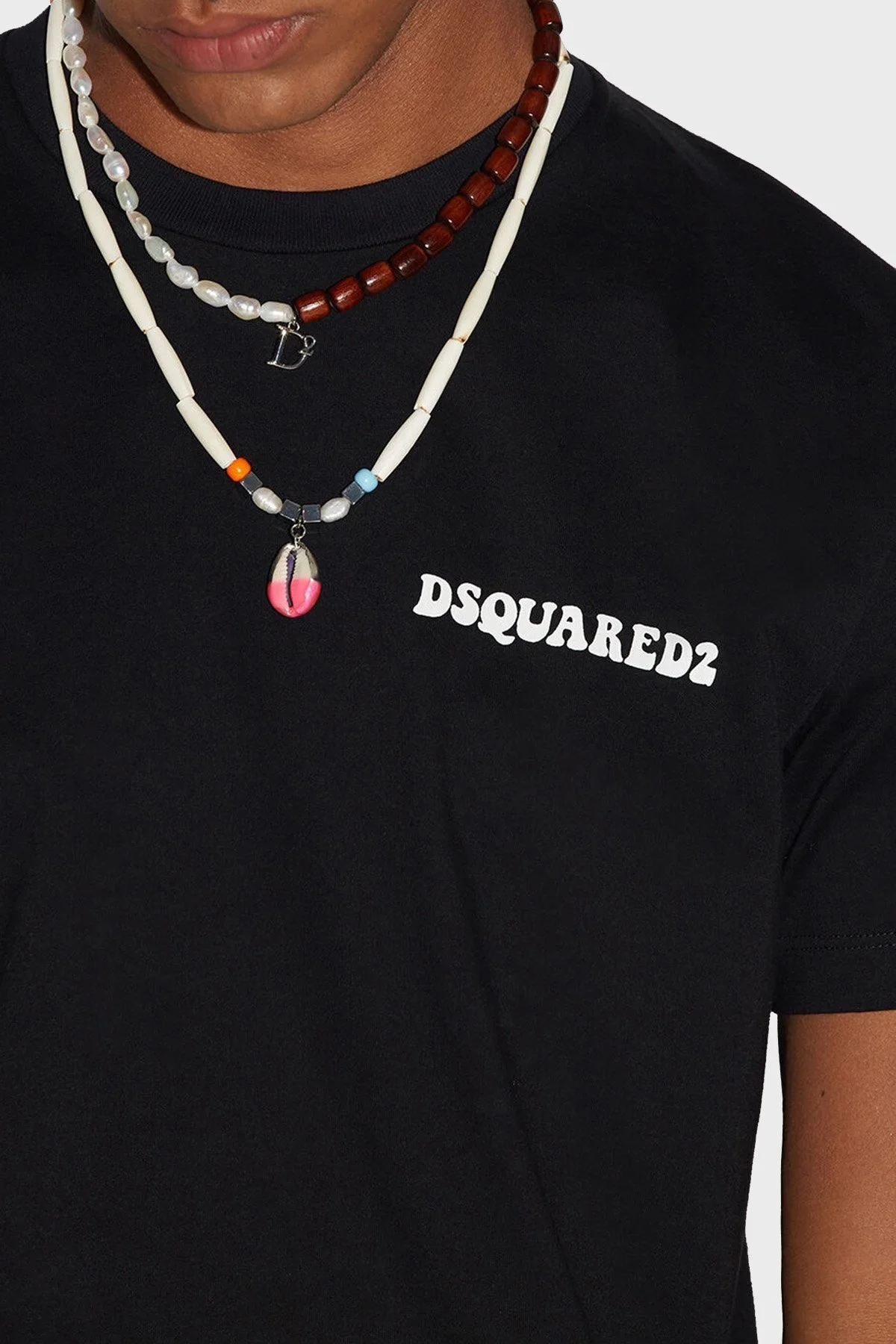 Dsquared2 % 100 Pamuk Regular Fit Bisiklet Yaka Erkek T Shirt S71GD1245 S23009 900 SİYAH - 5