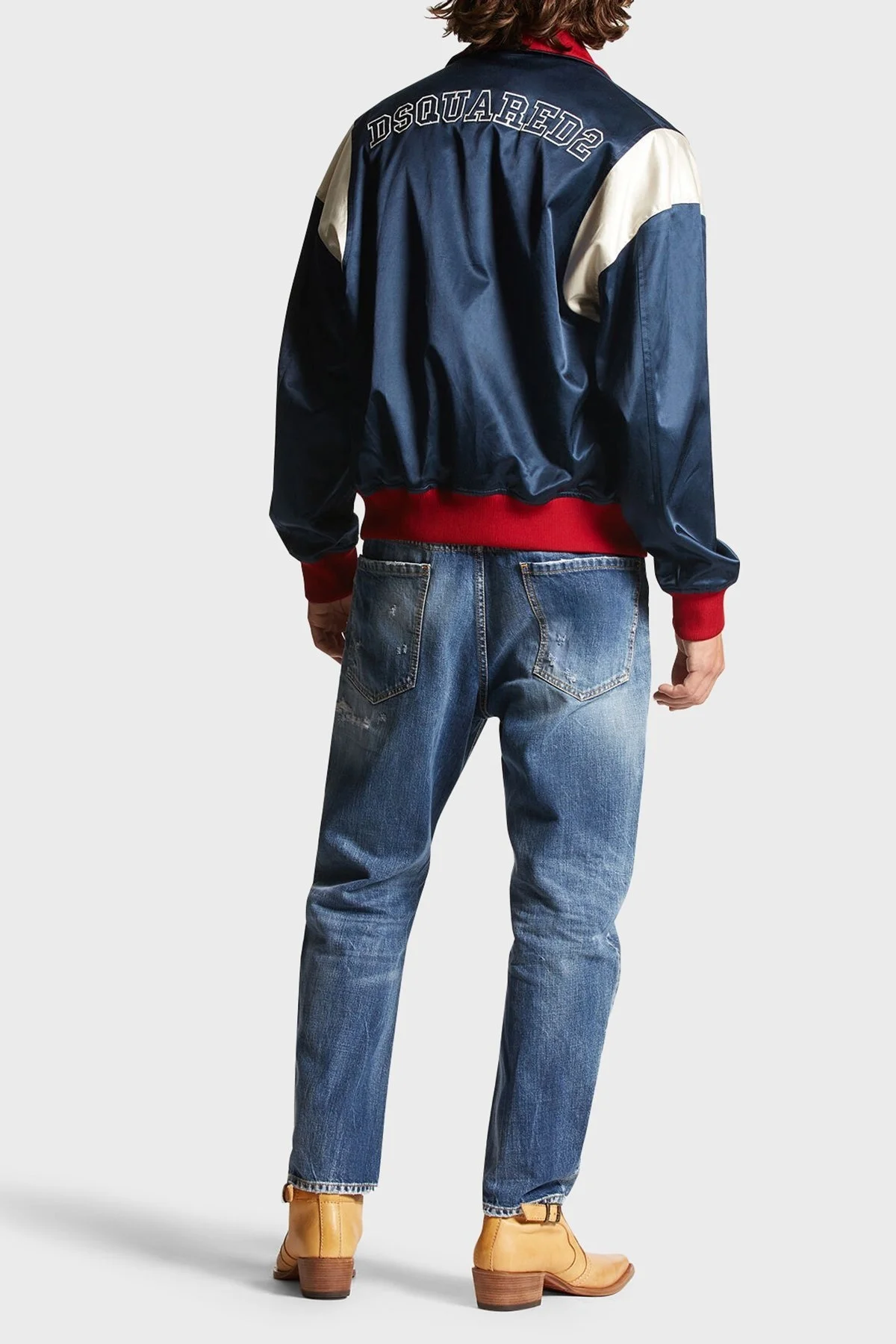 Dsquared2 % 100 Pamuk Regular Fit Normal Bel Boru Paça Yırtıklı Jeans Erkek Kot Pantolon S74LB1435 S30309 470 LACİVERT - 10