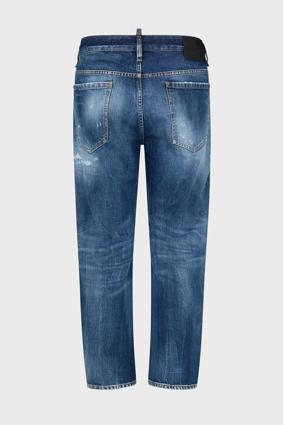 Dsquared2 % 100 Pamuk Regular Fit Normal Bel Boru Paça Yırtıklı Jeans Erkek Kot Pantolon S74LB1435 S30309 470 LACİVERT - 14