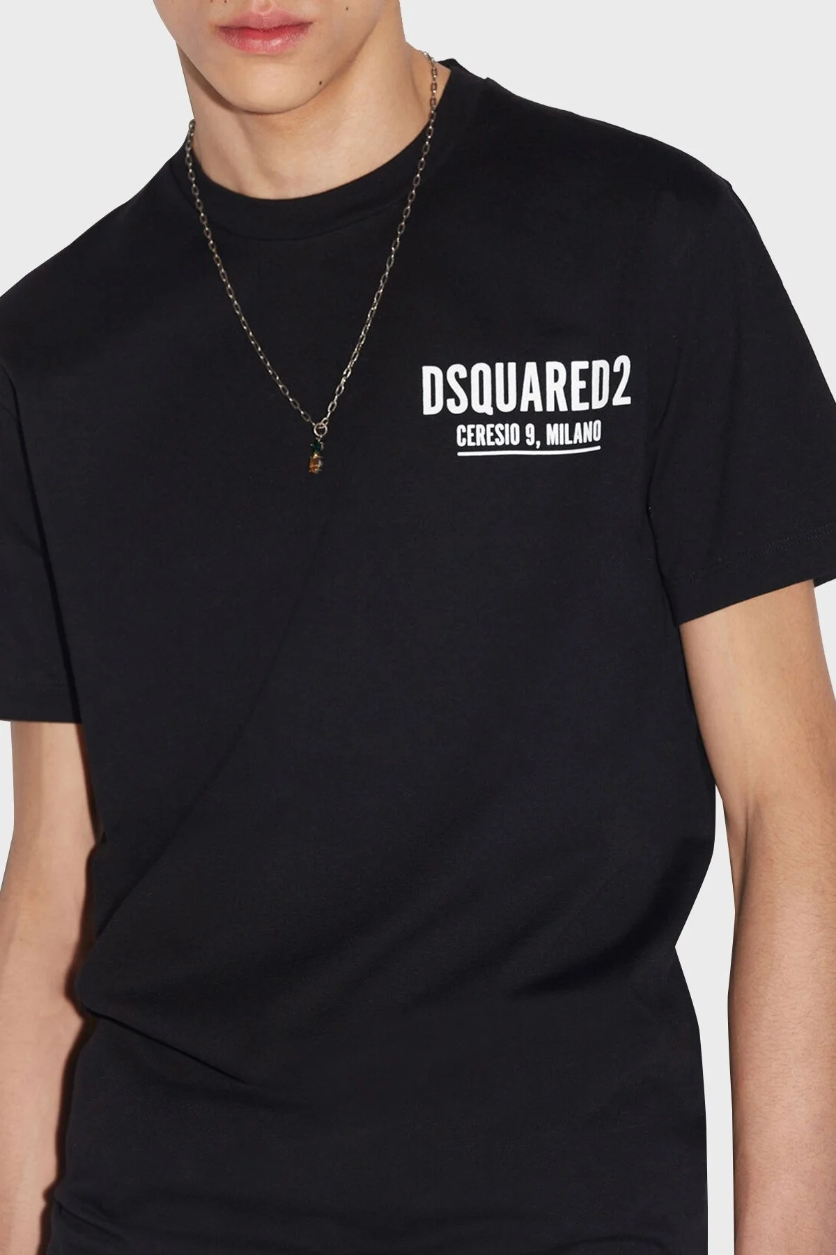 Dsquared2 % 100 Pamuk Relaxed Fit Sıfır Yaka Erkek T Shirt S71GD1116 S23009 900 SİYAH - 2
