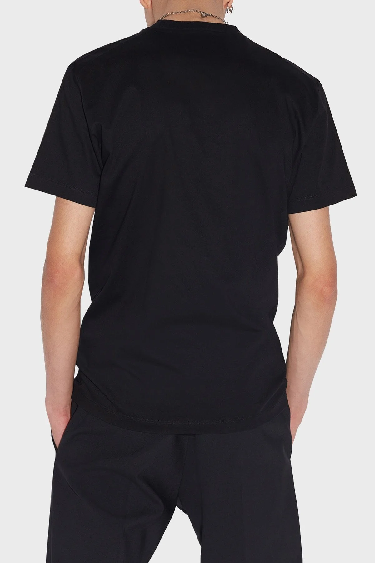Dsquared2 % 100 Pamuk Relaxed Fit Sıfır Yaka Erkek T Shirt S71GD1116 S23009 900 SİYAH - 3