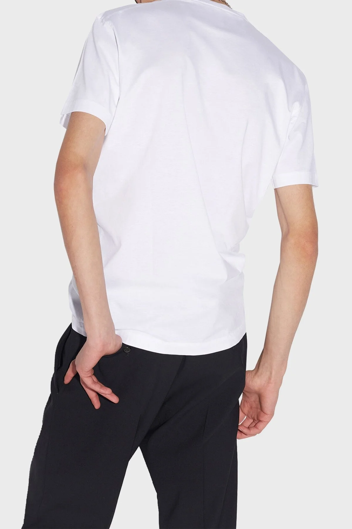 Dsquared2 % 100 Pamuk Relaxed Fit Sıfır Yaka Erkek T Shirt S71GD1116S23009100 BEYAZ - 3