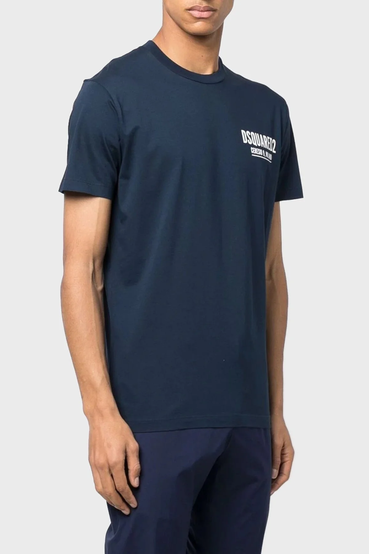 Dsquared2 % 100 Pamuk Relaxed Fit Sıfır Yaka Erkek T Shirt S71GD1116S23009478 LACİVERT - 6