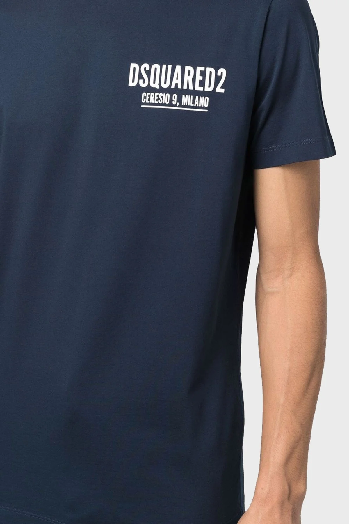 Dsquared2 % 100 Pamuk Relaxed Fit Sıfır Yaka Erkek T Shirt S71GD1116S23009478 LACİVERT - 9