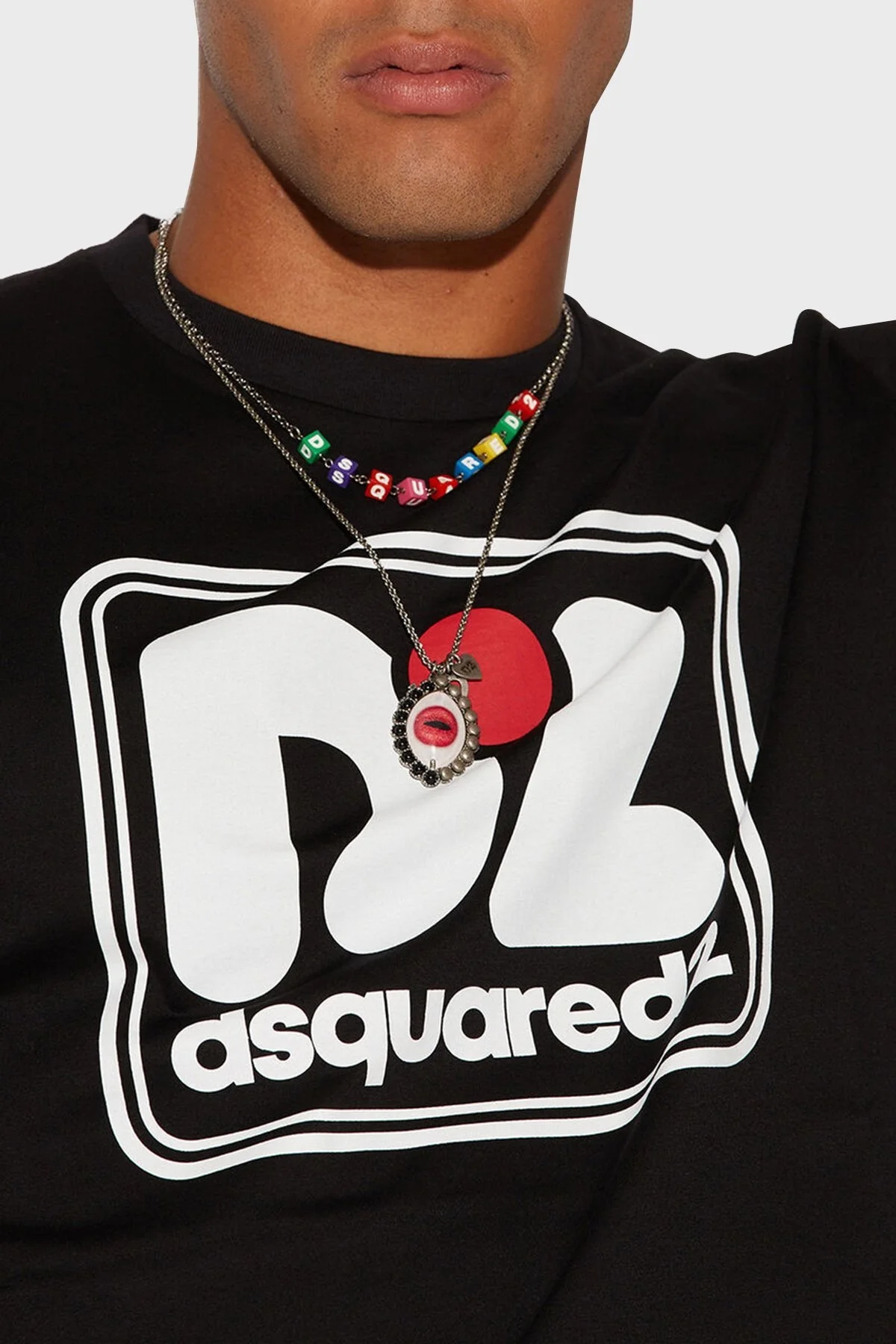 Dsquared2 Baskılı % 100 Pamuk Bisiklet Yaka Regular Fit Erkek T Shirt S71GD1229 S23009 900 SİYAH - 3