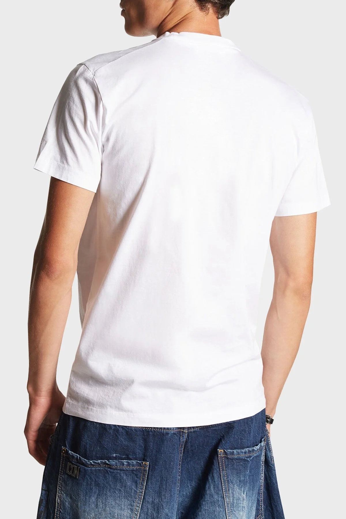 Dsquared2 Baskılı % 100 Pamuk Regular Fit Bisiklet Yaka Erkek T Shirt S79GC0084 S23009 100 BEYAZ - 8