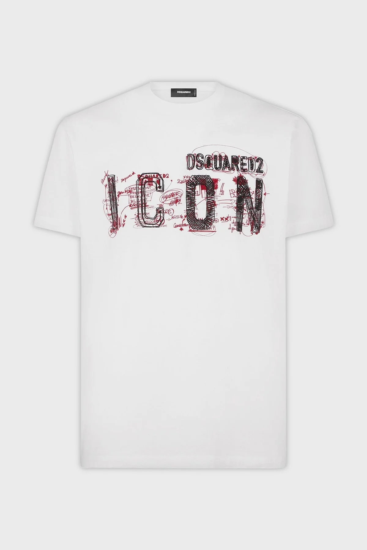 Dsquared2 Baskılı % 100 Pamuk Regular Fit Bisiklet Yaka Erkek T Shirt S79GC0084 S23009 100 BEYAZ - 9