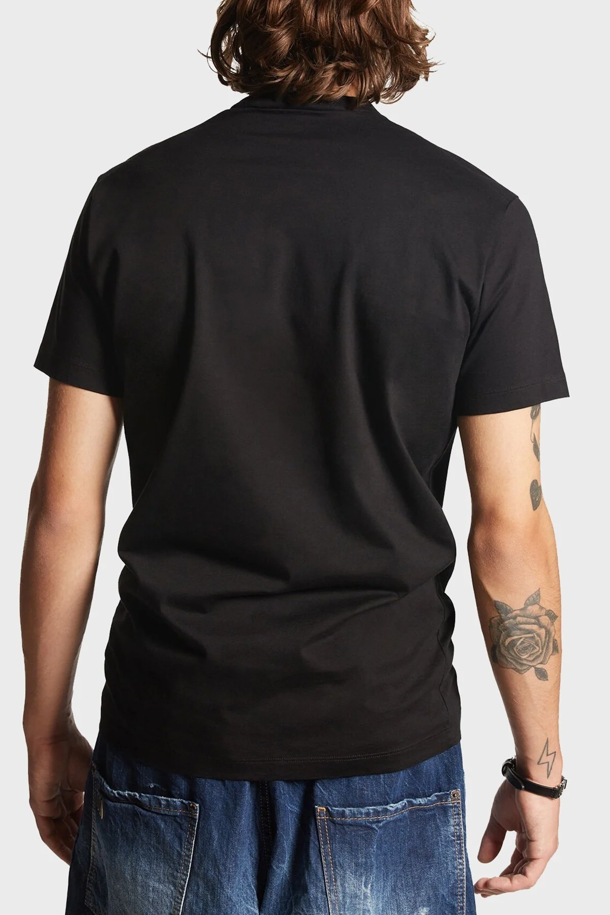 Dsquared2 Baskılı % 100 Pamuk Regular Fit Bisiklet Yaka Erkek T Shirt S79GC0084 S23009 900 SİYAH - 8