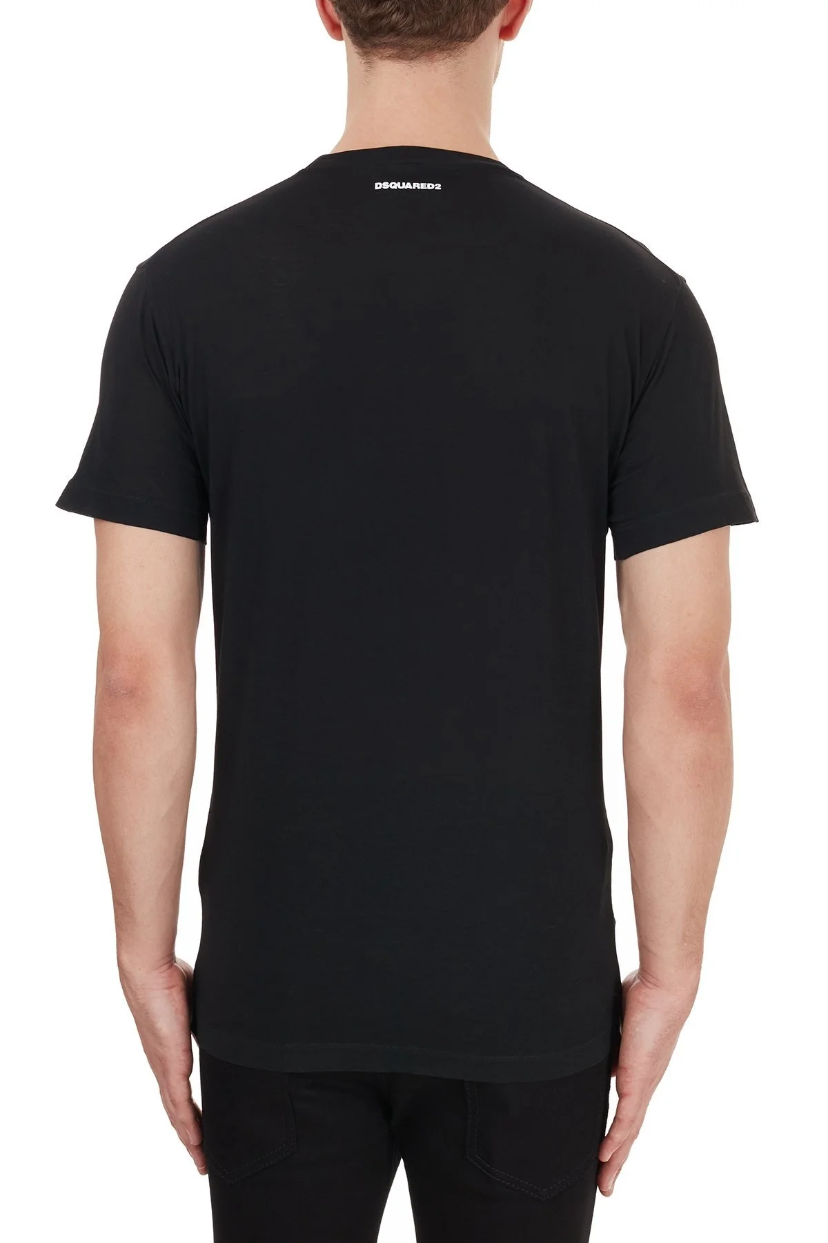 Dsquared2 Baskılı Bisiklet Yaka % 100 Pamuk T Shir Erkek T Shirt S74GD0728 S21600 900 SİYAH - 2