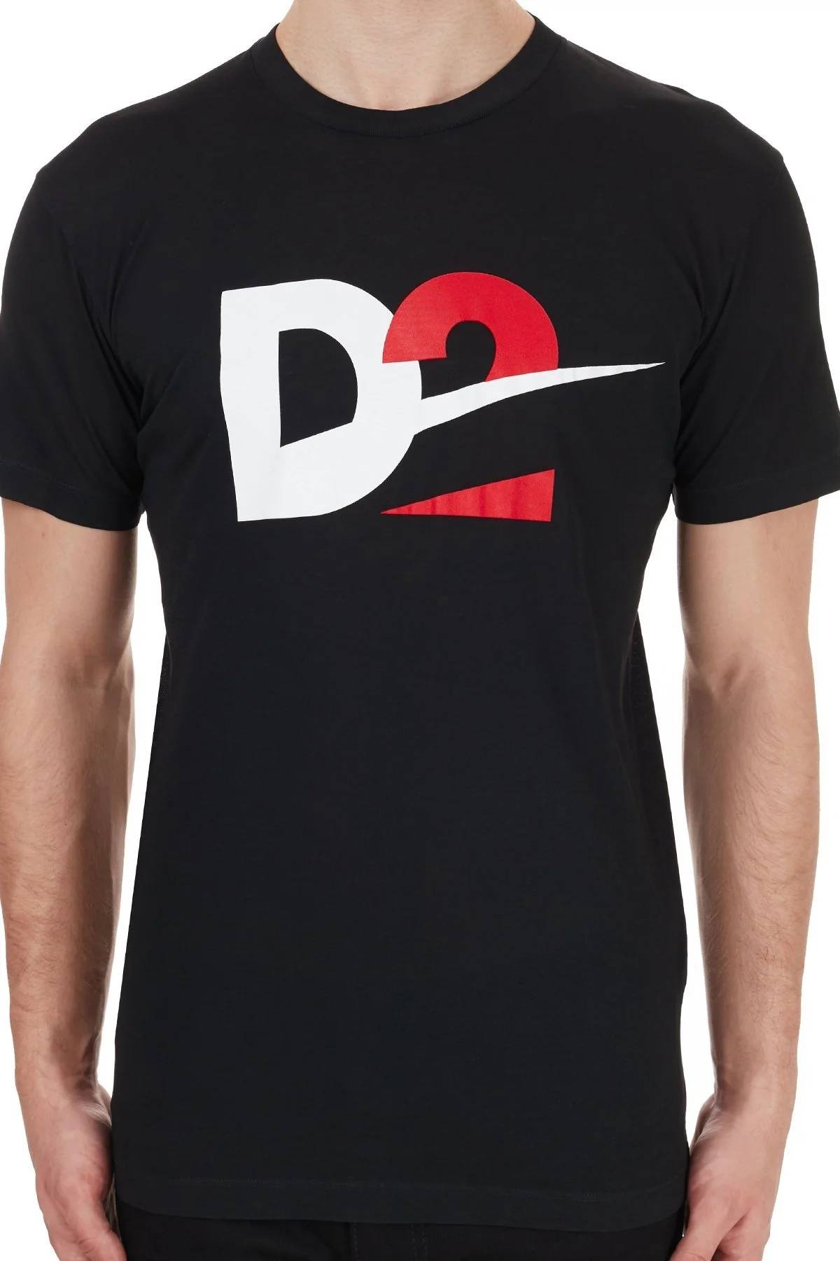 Dsquared2 Baskılı Bisiklet Yaka % 100 Pamuk T Shir Erkek T Shirt S74GD0728 S21600 900 SİYAH - 6