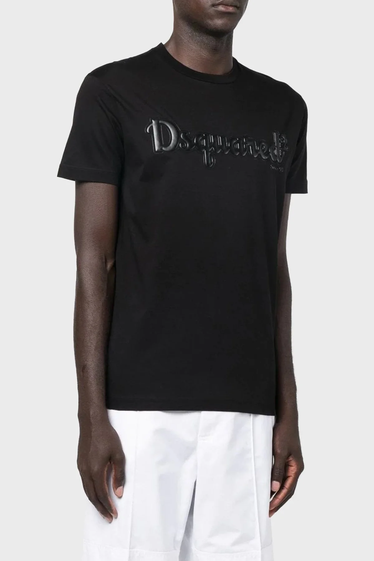 Dsquared2 Baskılı Bisiklet Yaka % 100 Pamuk Regular Fit Erkek T Shirt S71GD1188 S23009 900 SİYAH - 1