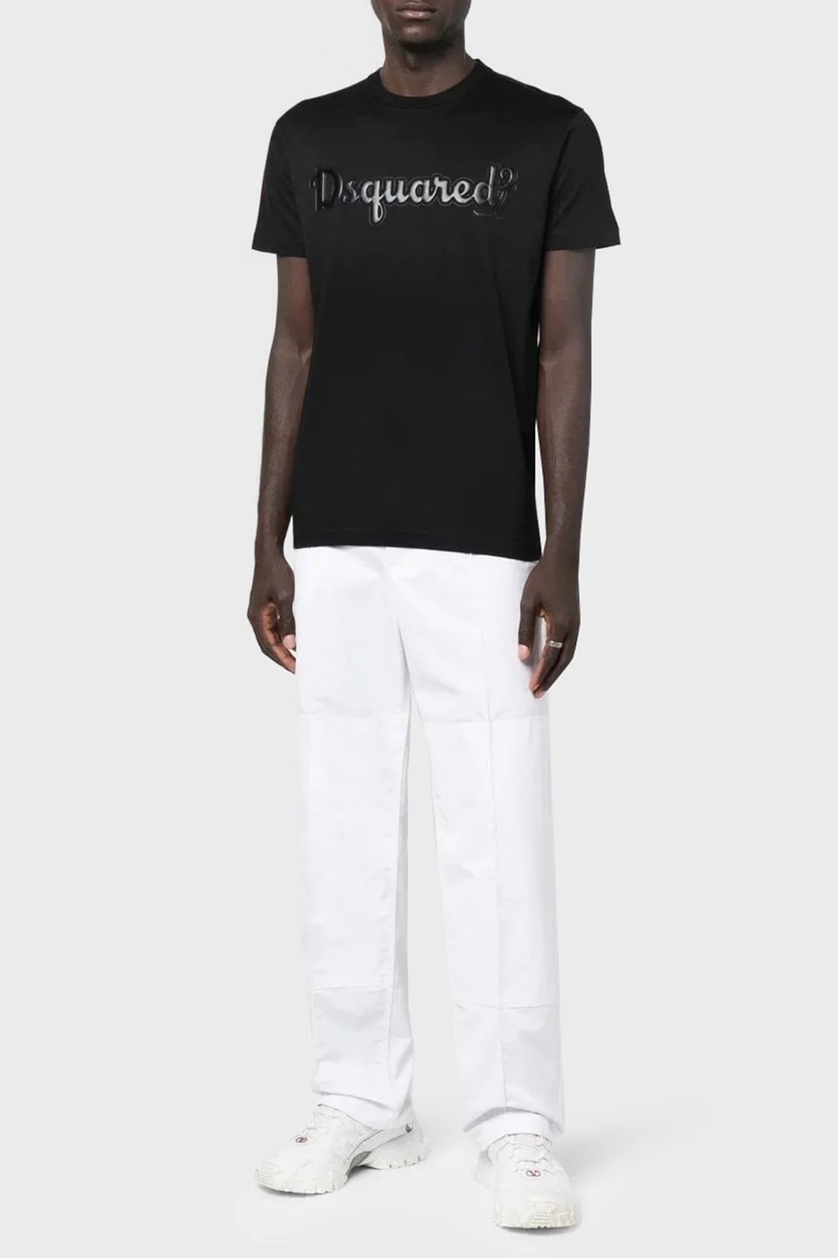 Dsquared2 Baskılı Bisiklet Yaka % 100 Pamuk Regular Fit Erkek T Shirt S71GD1188 S23009 900 SİYAH - 2