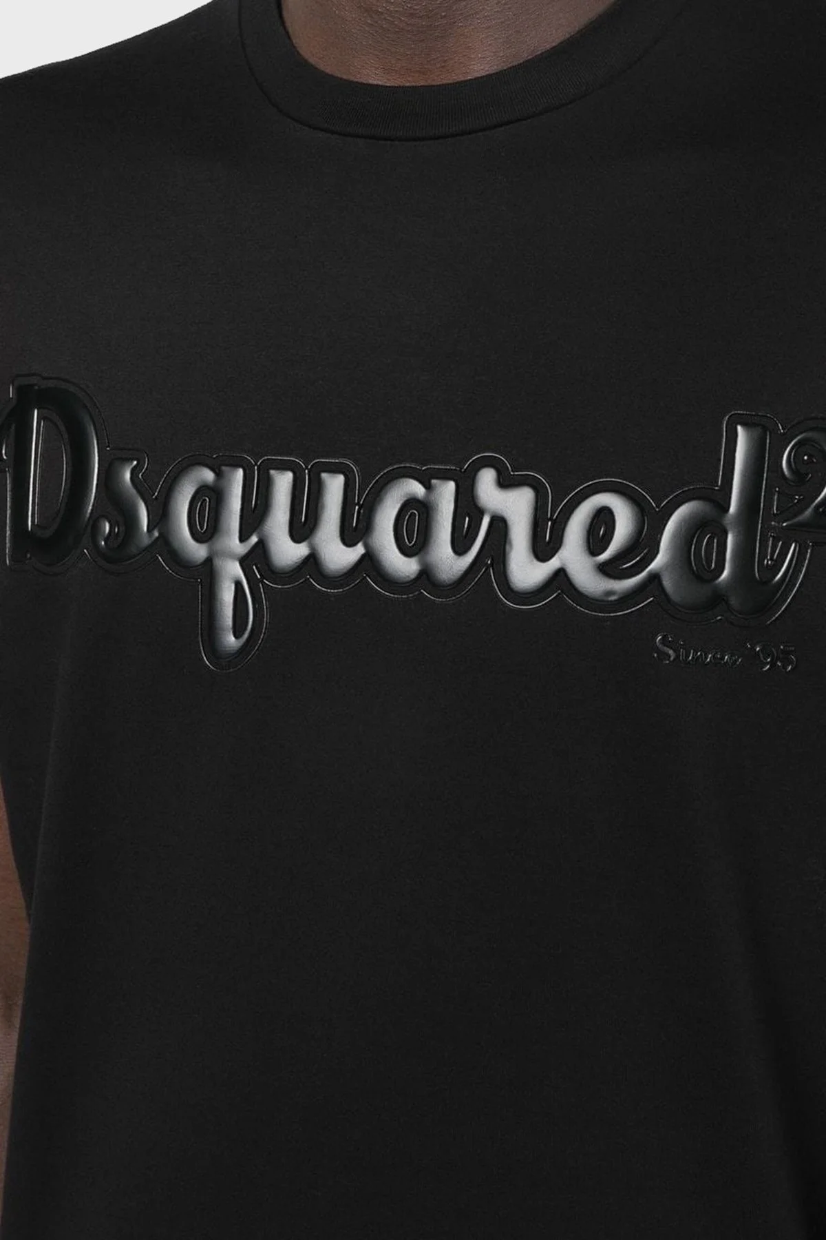 Dsquared2 Baskılı Bisiklet Yaka % 100 Pamuk Regular Fit Erkek T Shirt S71GD1188 S23009 900 SİYAH - 3