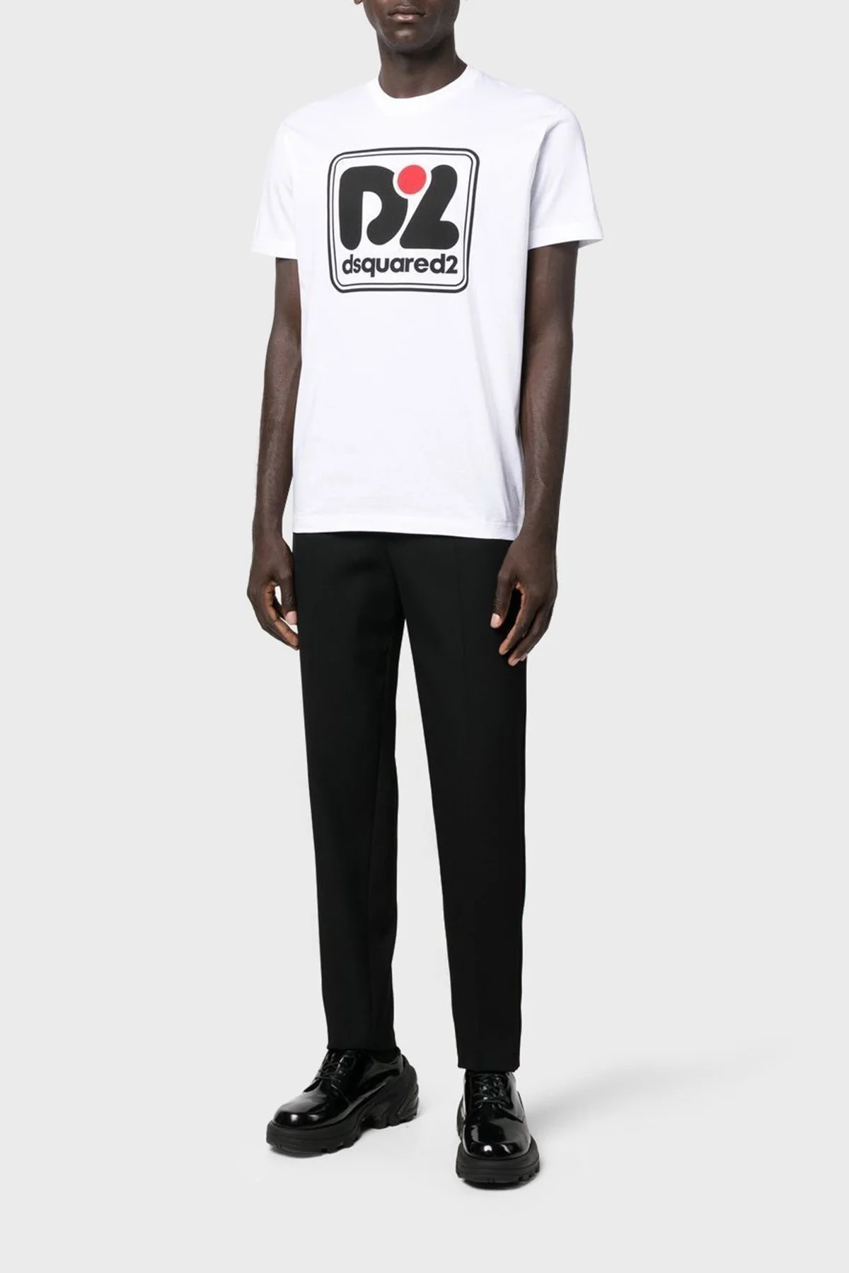 Dsquared2 Baskılı Bisiklet Yaka % 100 Pamuk Regular Fit Erkek T Shirt S71GD1229 S23009 100 BEYAZ - 3