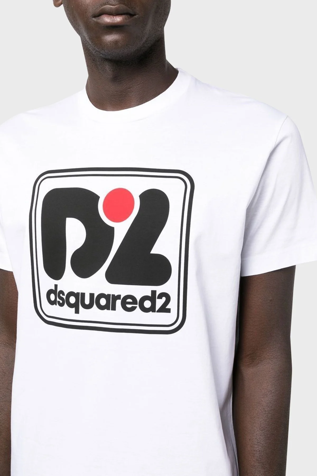 Dsquared2 Baskılı Bisiklet Yaka % 100 Pamuk Regular Fit Erkek T Shirt S71GD1229 S23009 100 BEYAZ - 4