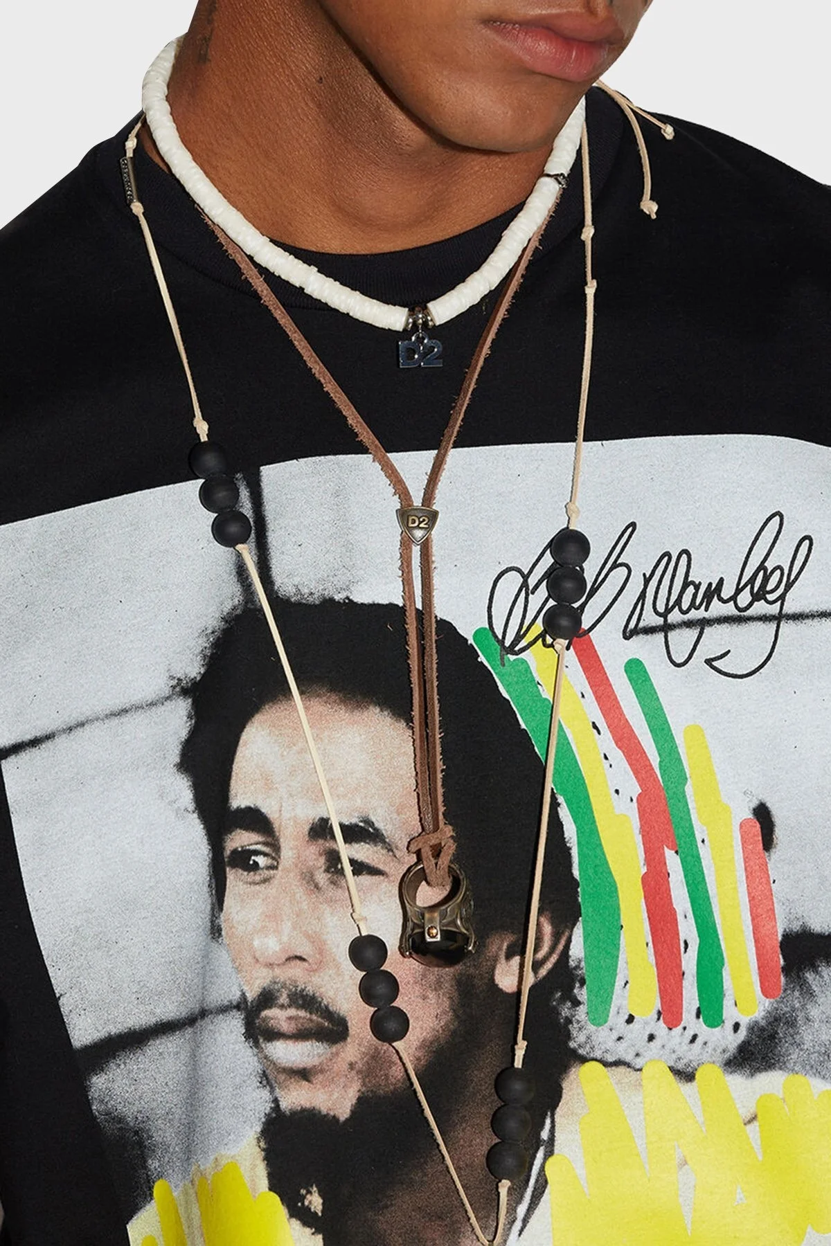 Dsquared2 Baskılı Bisiklet Yaka % 100 Pamuk Regular Fit Erkek T Shirt S71GD1250 S23009 900 SİYAH - 3