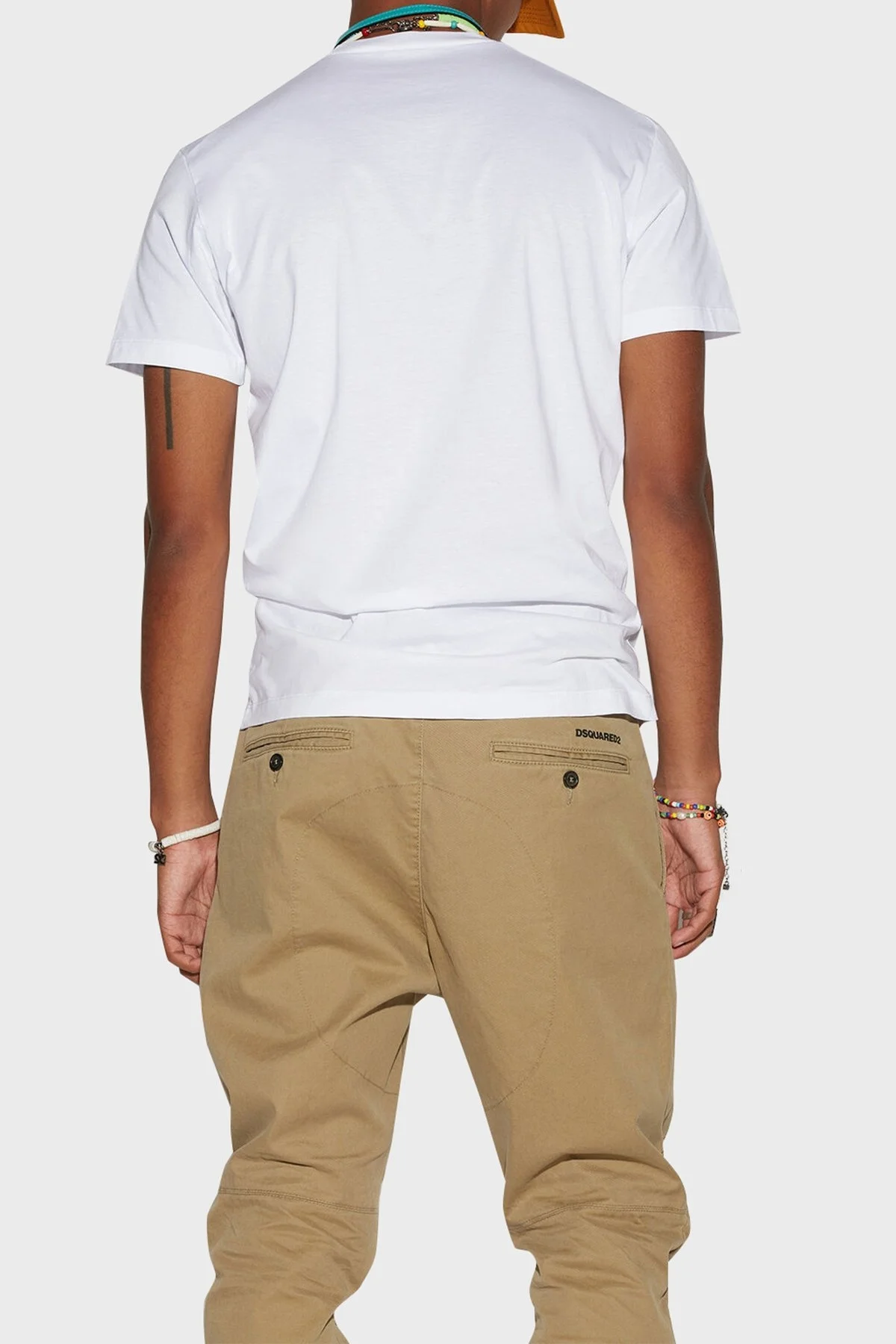 Dsquared2 Baskılı Bisiklet Yaka Pamuklu Regular Fit Erkek T Shirt S71GD1278 S23009 100 BEYAZ - 2