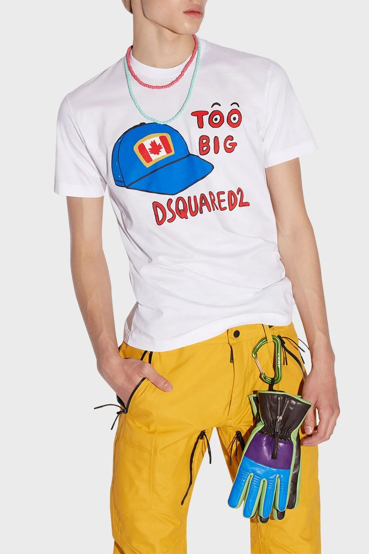 Dsquared2 Baskılı Pamuklu Regular Fit Bisiklet Yaka Erkek T Shirt S71GD1185 S23009 100 BEYAZ - 1