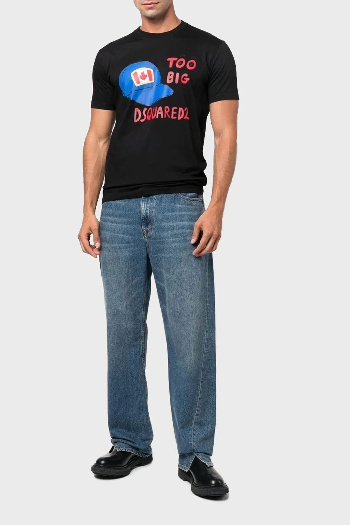 Dsquared2 Baskılı Pamuklu Regular Fit Bisiklet Yaka Erkek T Shirt S71GD1185 S23009 900 SİYAH - 3