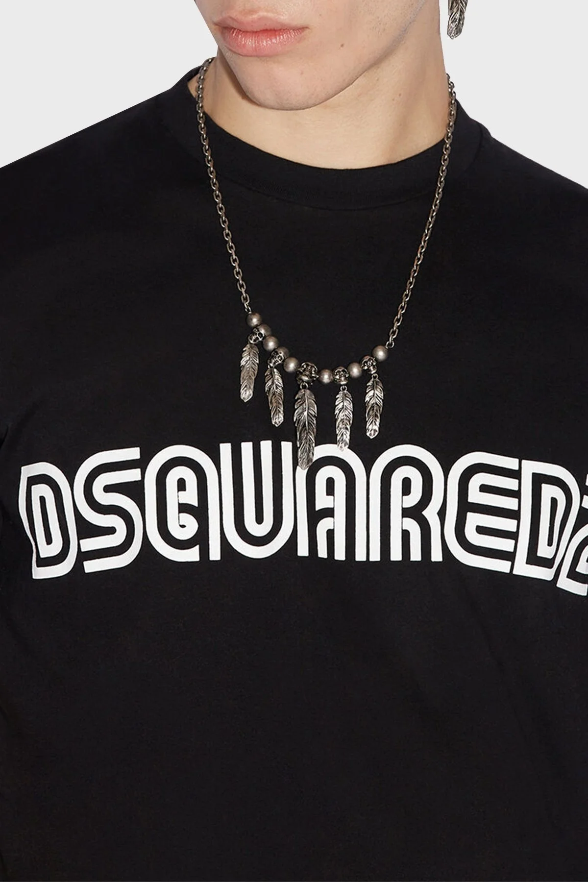 Dsquared2 Baskılı Pamuklu Regular Fit Bisiklet Yaka Erkek T Shirt S71GD1186 S23009 900 SİYAH - 2