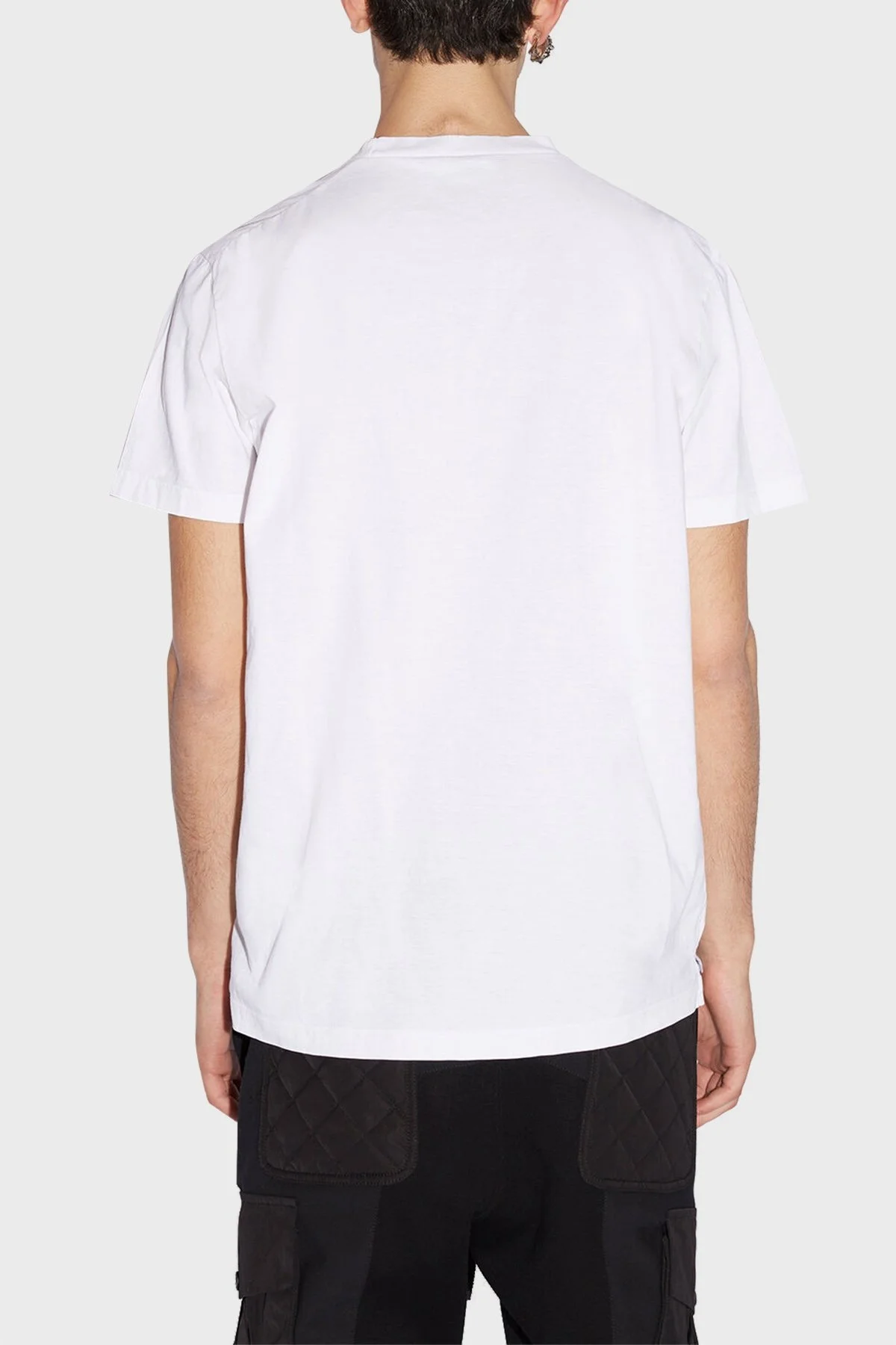 Dsquared2 Baskılı Pamuklu Regular Fit Bisiklet Yaka Erkek T Shirt S71GD1222 S22427 100 BEYAZ - 5