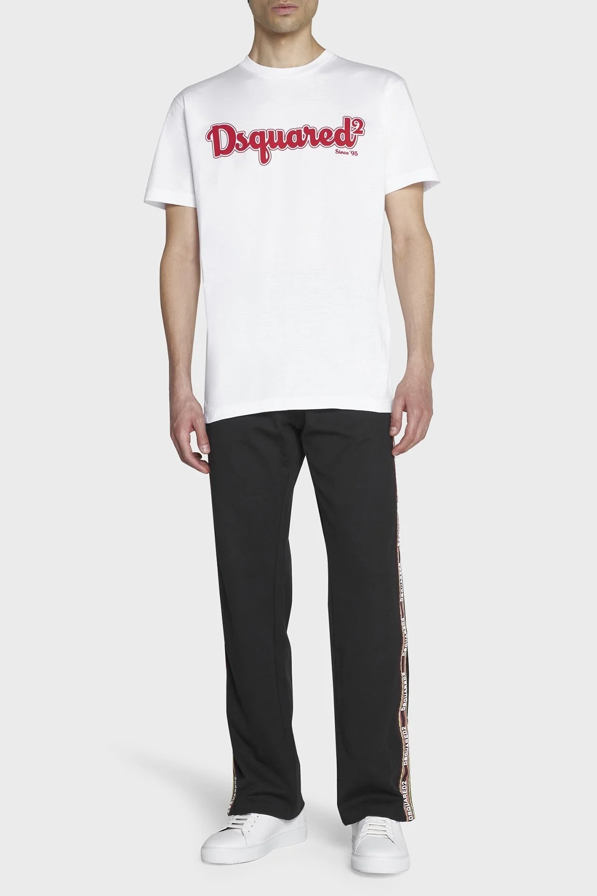 Dsquared2 Baskılı Pamuklu Regular Fit Bisiklet Yaka Erkek T Shirt S71GD1228 S23009 100 BEYAZ - 3