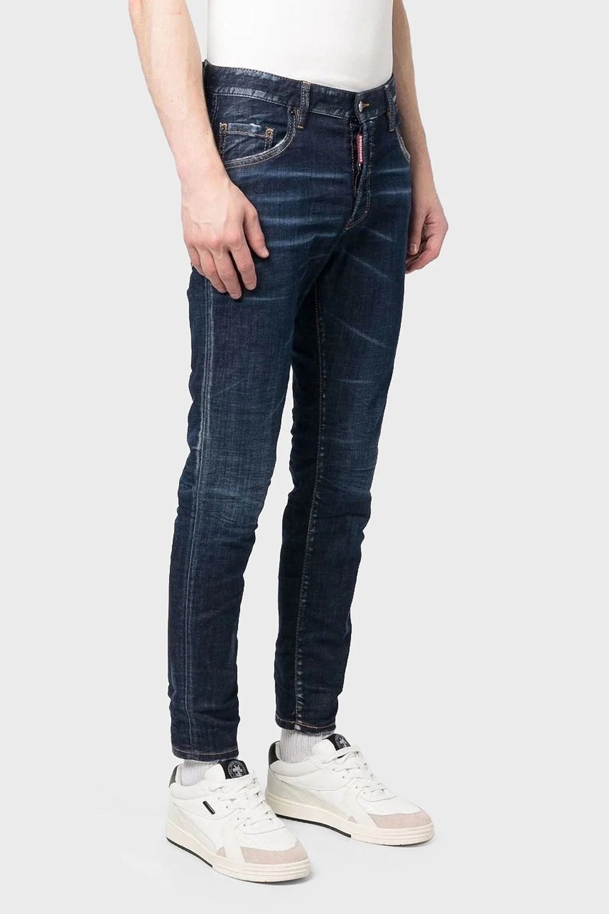 Dsquared2 Cool Guy Pamuklu Normal Bel Skinny Fit Dar Paça Jeans Erkek Kot Pantolon S74LB1231 S30342 470 LACİVERT - 1