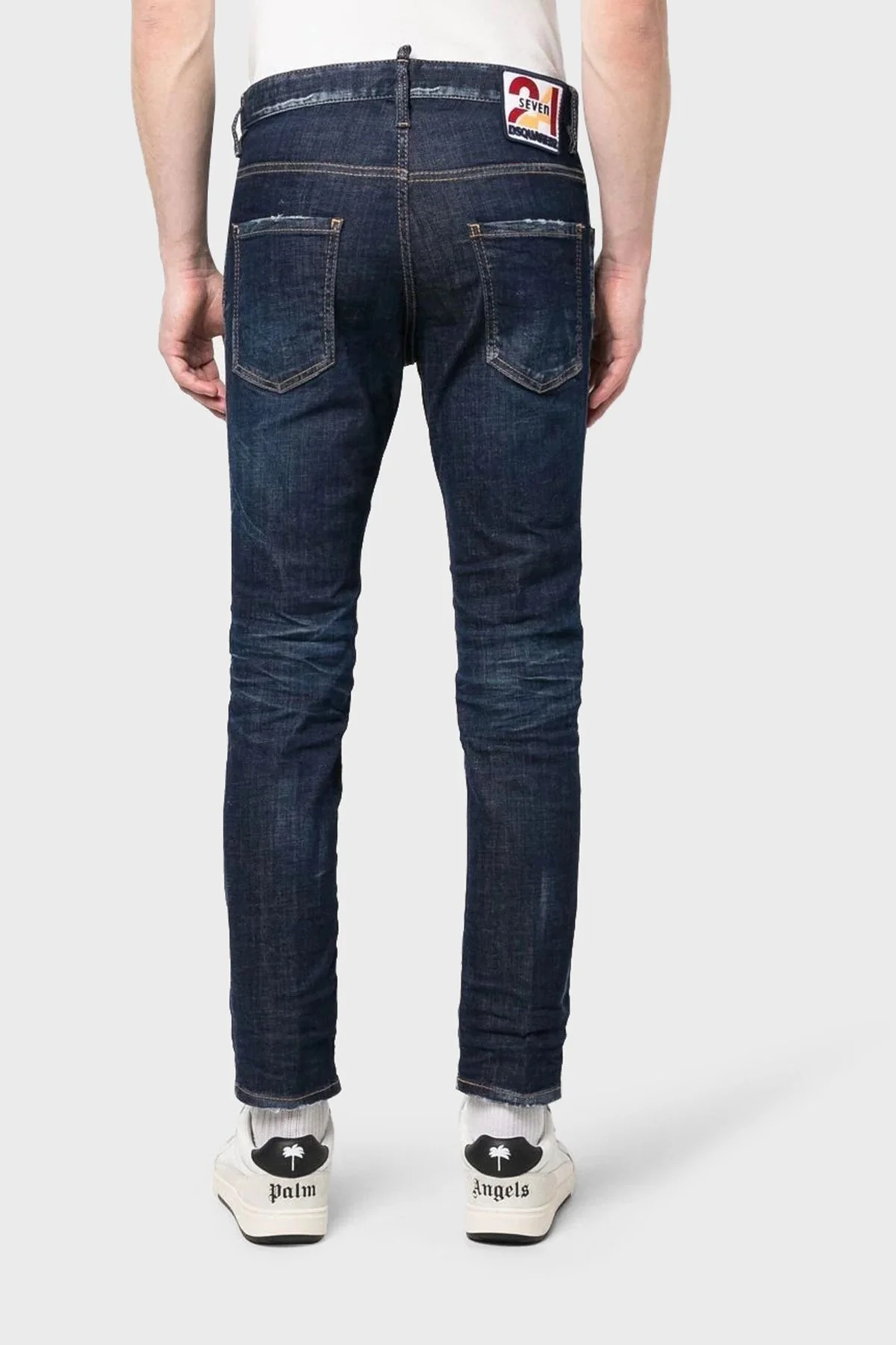 Dsquared2 Cool Guy Pamuklu Normal Bel Skinny Fit Dar Paça Jeans Erkek Kot Pantolon S74LB1231 S30342 470 LACİVERT - 3