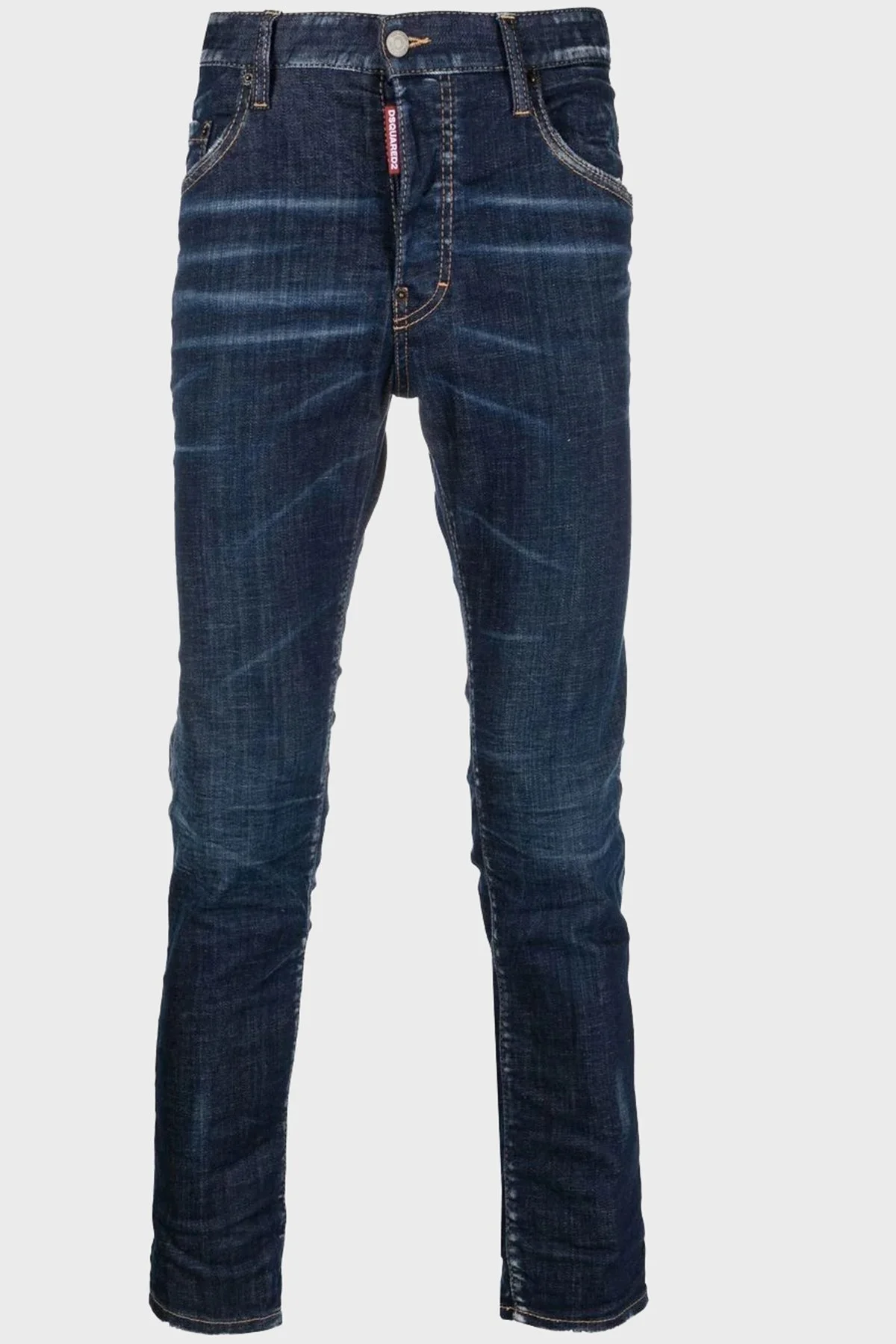 Dsquared2 Cool Guy Pamuklu Normal Bel Skinny Fit Dar Paça Jeans Erkek Kot Pantolon S74LB1231 S30342 470 LACİVERT - 5