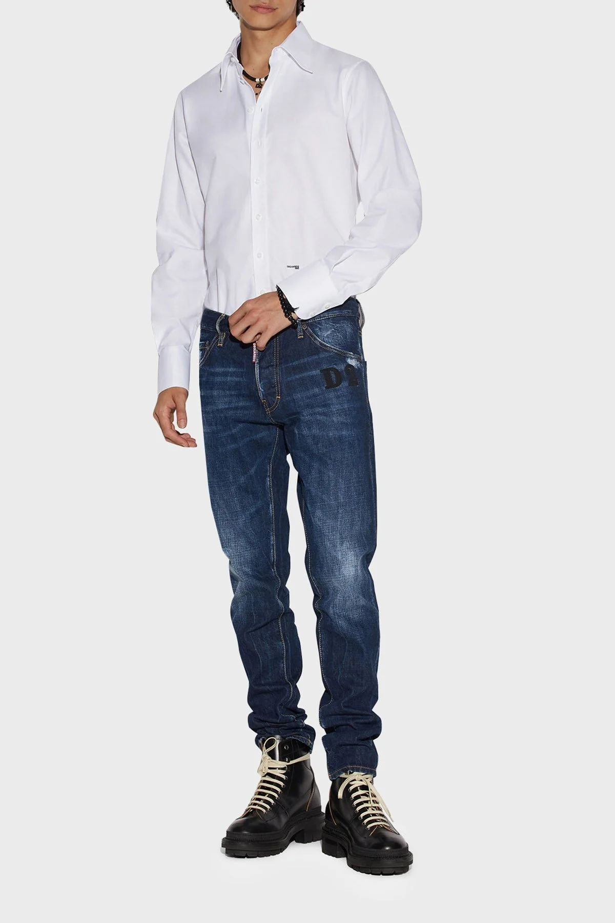 Dsquared2 Cool Guy Pamuklu Normal Bel Slim Fit Jeans Erkek Kot Pantolon S74LB1292 S30309 470 LACİVERT - 1