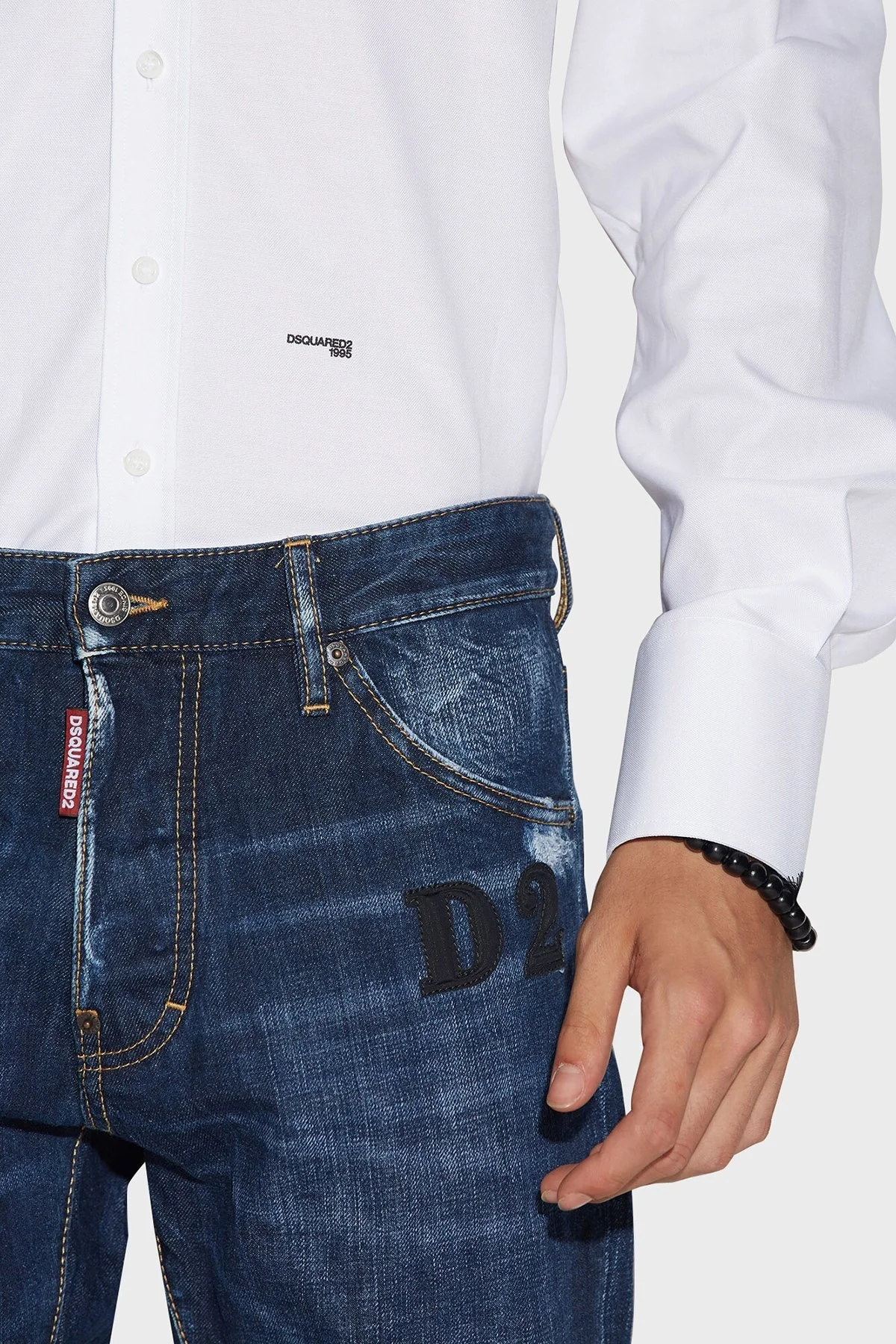 Dsquared2 Cool Guy Pamuklu Normal Bel Slim Fit Jeans Erkek Kot Pantolon S74LB1292 S30309 470 LACİVERT - 2