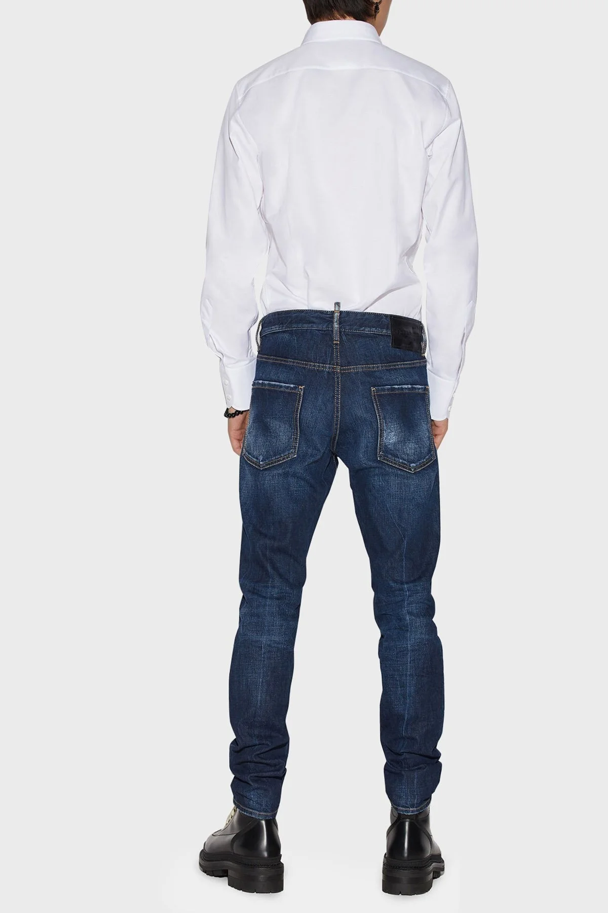 Dsquared2 Cool Guy Pamuklu Normal Bel Slim Fit Jeans Erkek Kot Pantolon S74LB1292 S30309 470 LACİVERT - 3