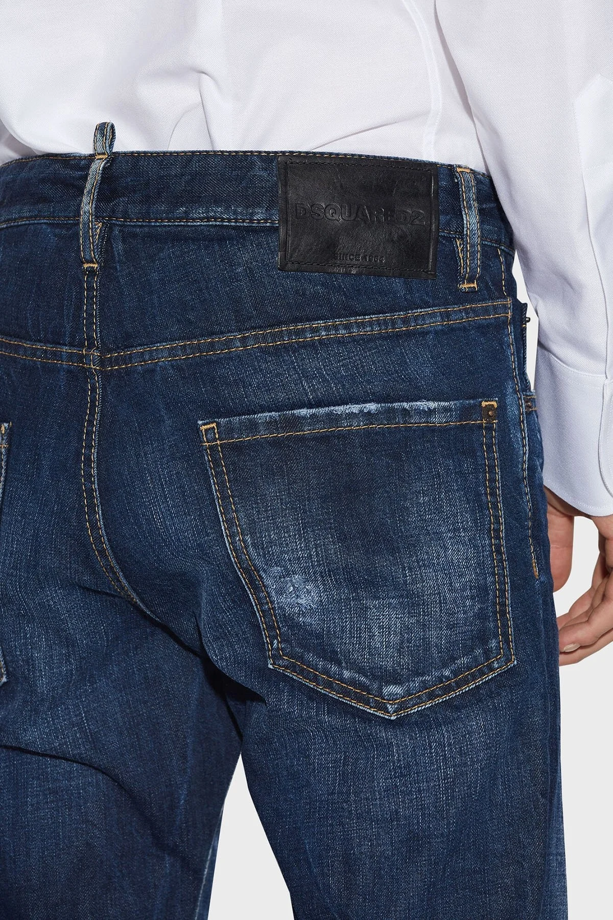 Dsquared2 Cool Guy Pamuklu Normal Bel Slim Fit Jeans Erkek Kot Pantolon S74LB1292 S30309 470 LACİVERT - 4