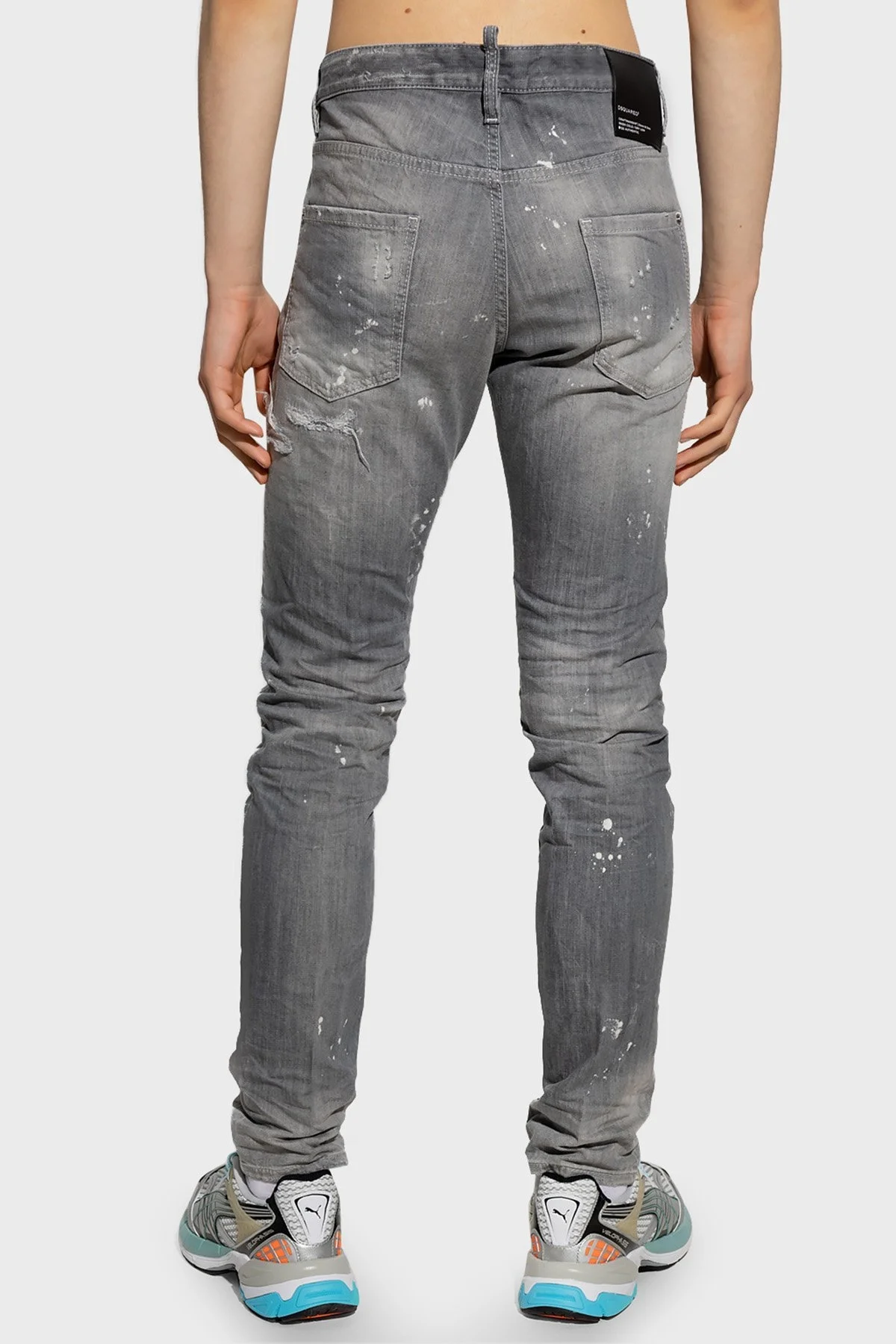 Dsquared2 Cool Guy Streç Pamuklu Normal Bel Slim Fit Jeans Erkek Kot Pantolon S71LB1147 S30260 852 GRİ - 3