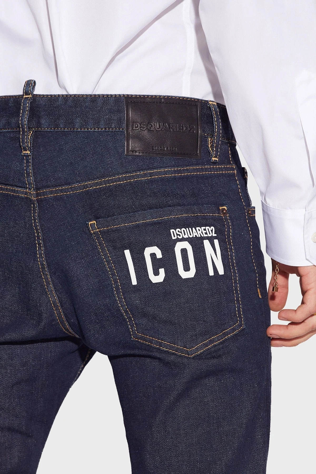 Dsquared2 Cool Guy Streç Pamuklu Skater Skinny Fit Jeans Erkek Kot Pantolon S79LA0054 S30595 470 LACİVERT - 4