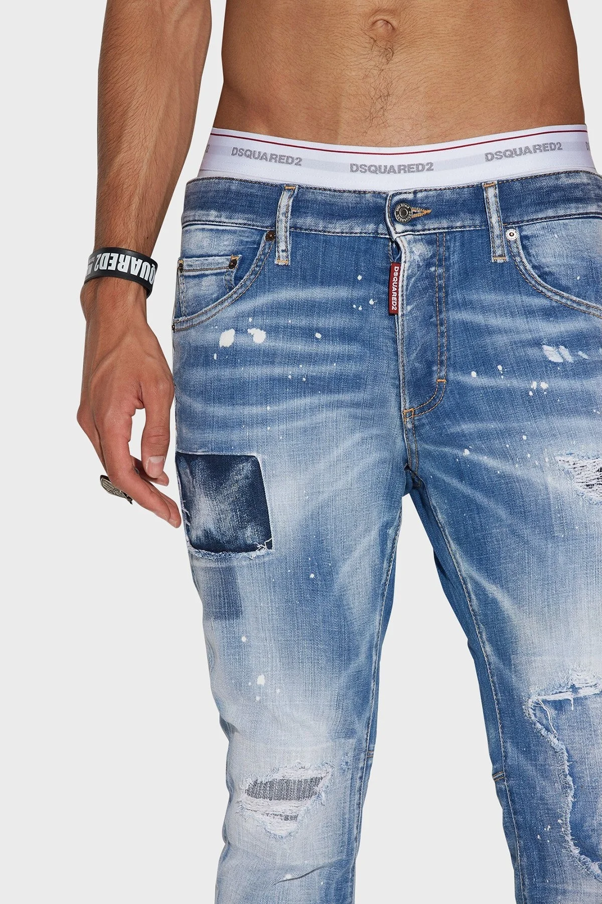 Dsquared2 Cool Guy Streç Pamuklu Yırtık Detaylı Slim Fit Jeans Erkek Kot Pantolon S74LB1252 S30342 470 MAVİ - 2