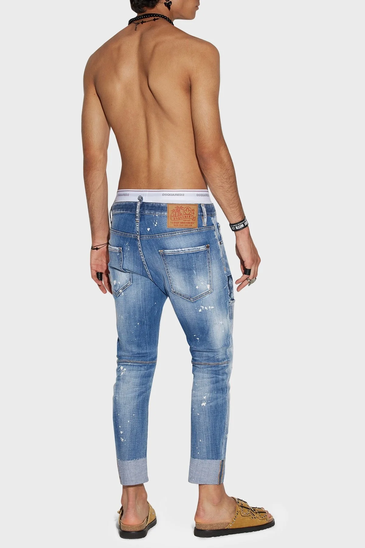 Dsquared2 Cool Guy Streç Pamuklu Yırtık Detaylı Slim Fit Jeans Erkek Kot Pantolon S74LB1252 S30342 470 MAVİ - 3
