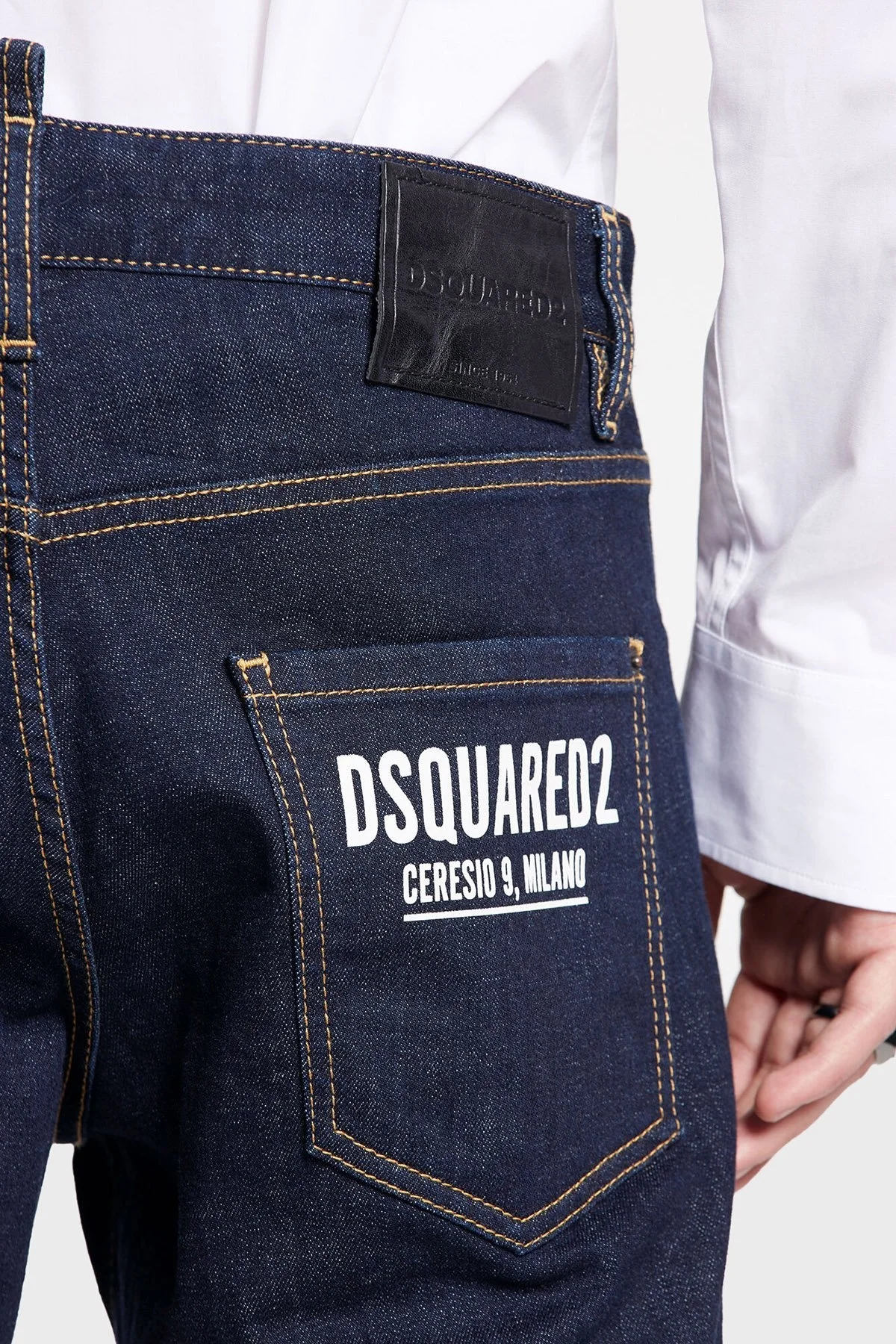 Dsquared2 Dark Rinse Wash Streç Pamuklu Slim Fit Cool Guy Jeans Erkek Kot Pantolon S74LB1134 S30664 470 LACİVERT - 6