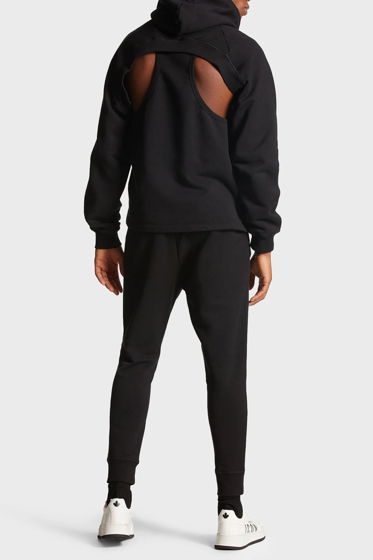 Dsquared2 Elastik Bel Bantlı % 100 Pamuk Tapered Fit Erkek Pantolon S79KA0045 S25516 965 SİYAH - 2