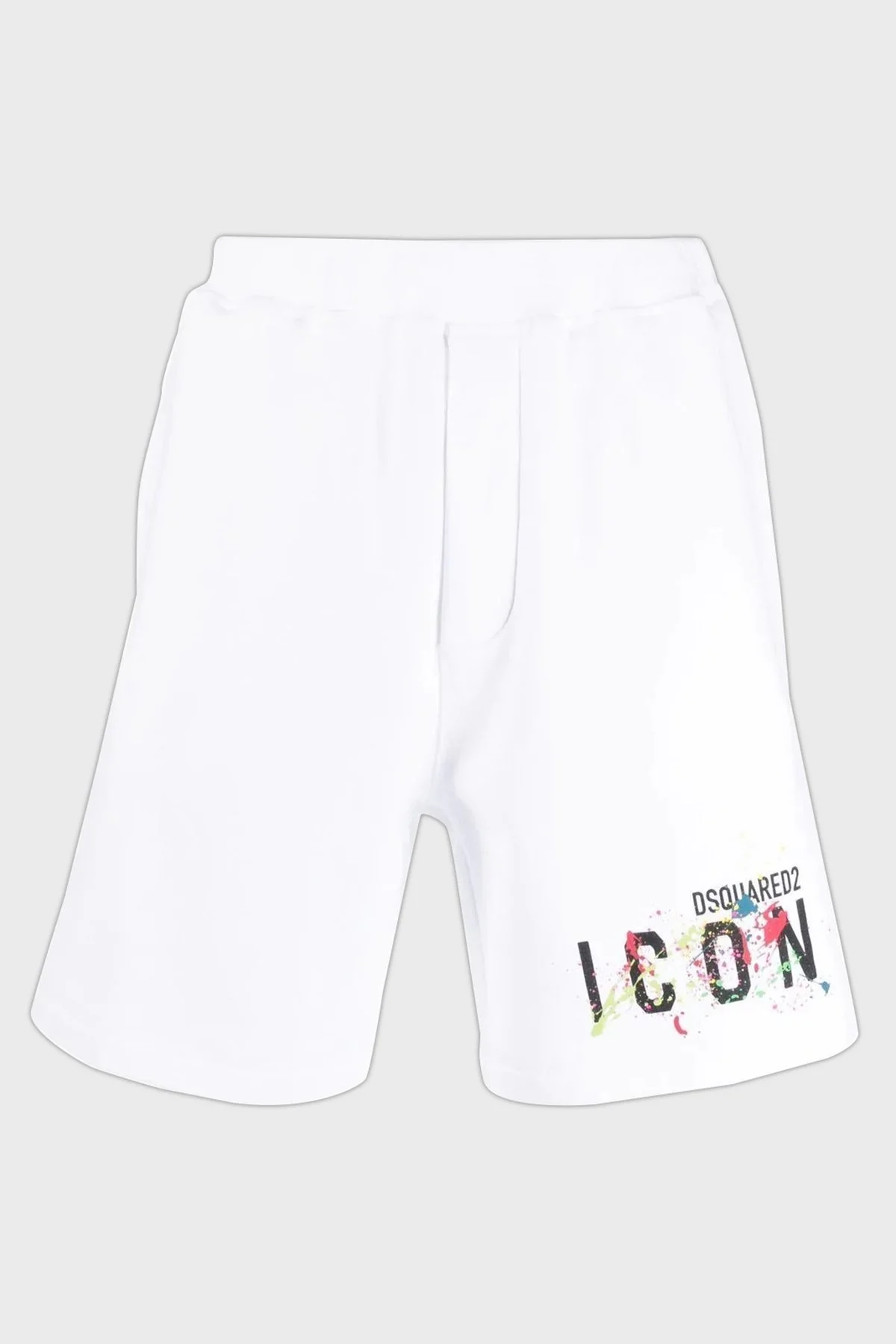 Dsquared2 Elastik Bel Bantlı Pamuklu Regular Fit Erkek Short S79MU0038 S25516 100 BEYAZ - 5