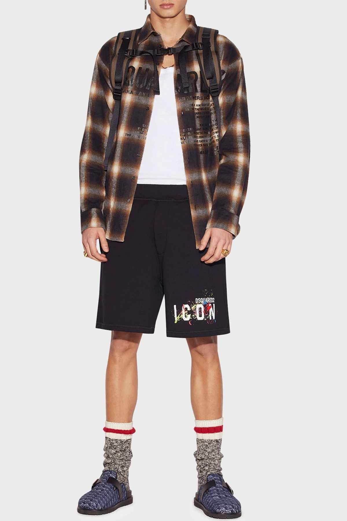 Dsquared2 Elastik Bel Bantlı Pamuklu Regular Fit Erkek Short S79MU0038 S25516 900 SİYAH - 5