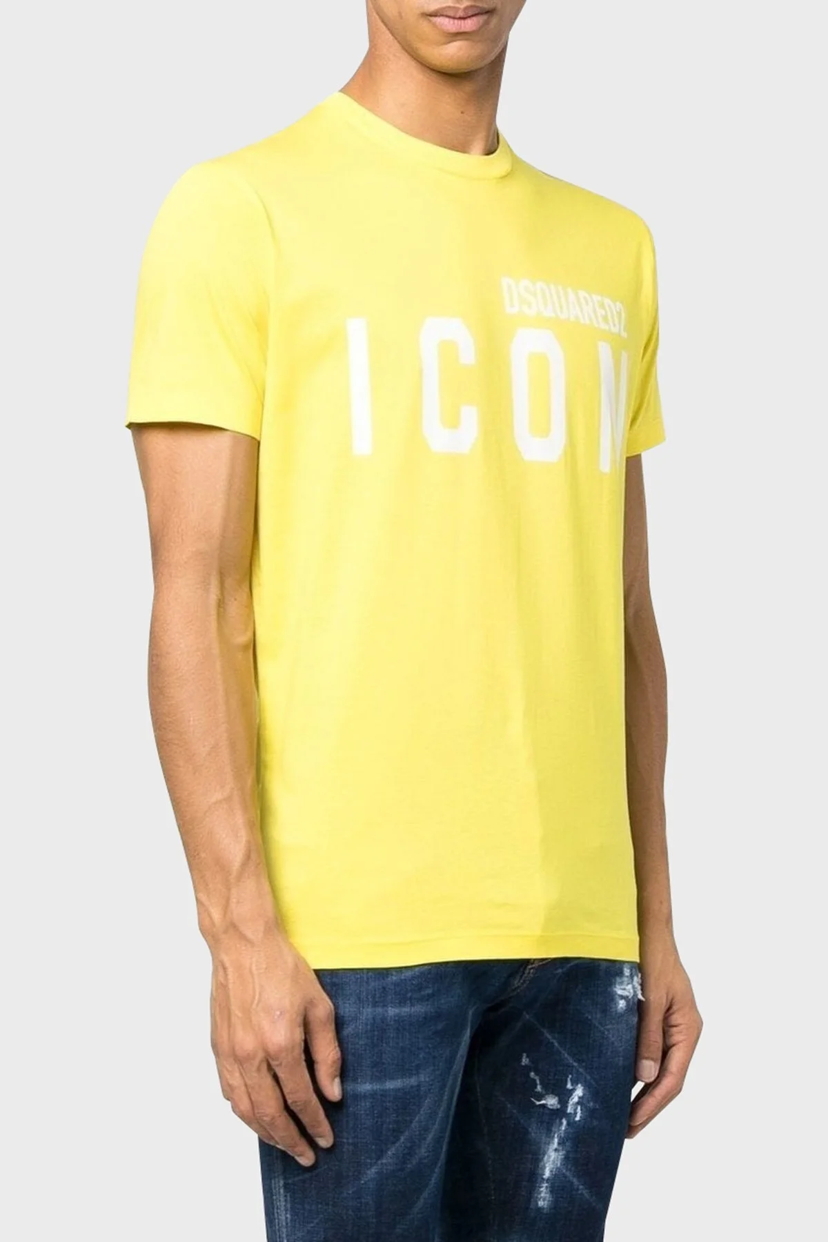 Dsquared2 Icon Cool Slim Fit Pamuklu Jarse Erkek T Shirt S79GC0003 S23009 171 SARI - 1