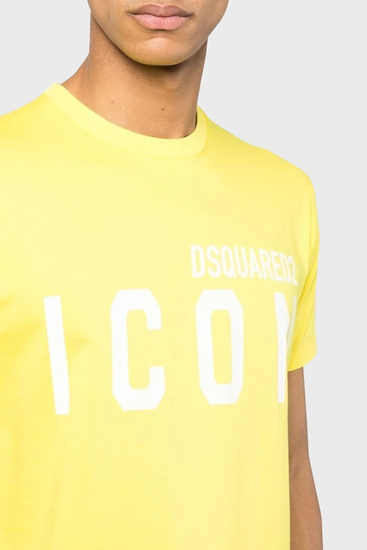 Dsquared2 Icon Cool Slim Fit Pamuklu Jarse Erkek T Shirt S79GC0003 S23009 171 SARI - 3