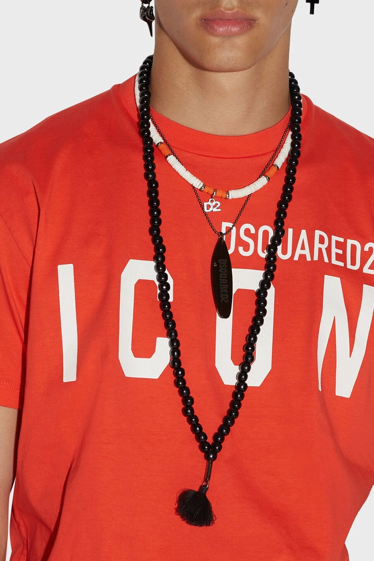 Dsquared2 Icon Cool Slim Fit Pamuklu Jarse Erkek T Shirt S79GC0003 S23009 311 KIRMIZI - 3